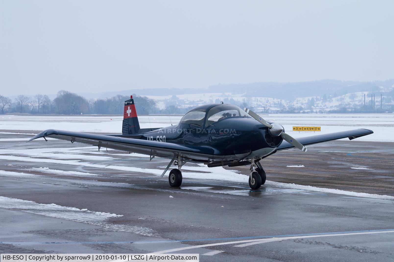 HB-ESO, 1948 Ryan Navion A C/N NAV-4-1361, A dull winter-day at Grenchen airport