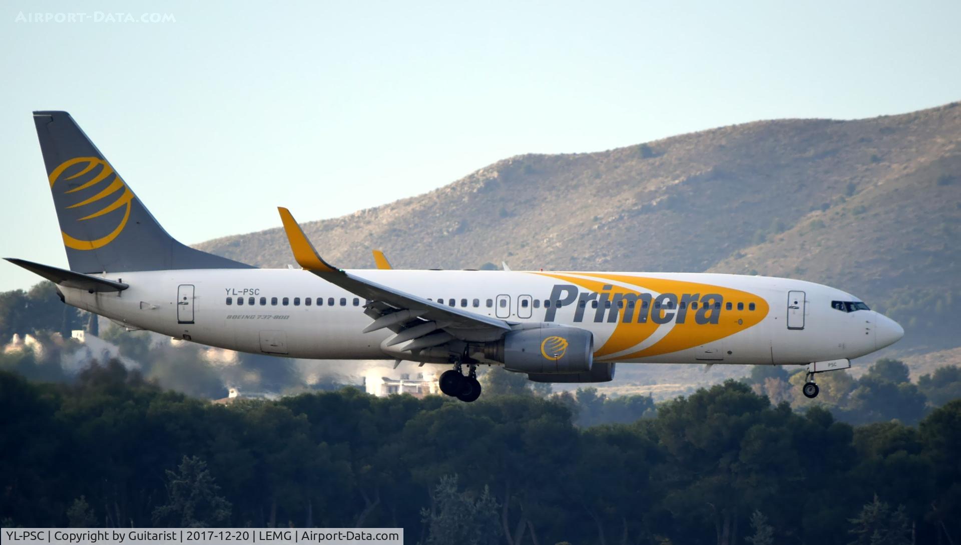 YL-PSC, 2002 Boeing 737-86N C/N 33419, At Malaga