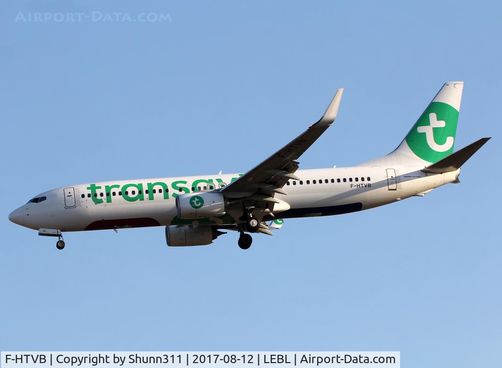 F-HTVB, 2016 Boeing 737-8K2 C/N 62161, Landing rwy 25R