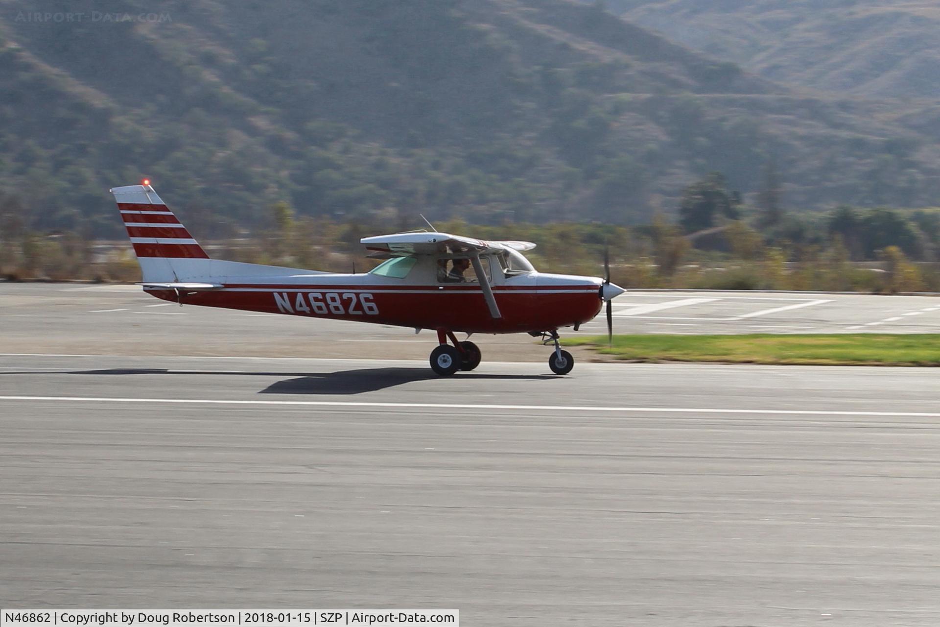 N46862, 1979 Cessna 152 C/N 15283124, 1979 Cessna 152, Lycoming O-235 115 Hp, landing roll Rwy 22