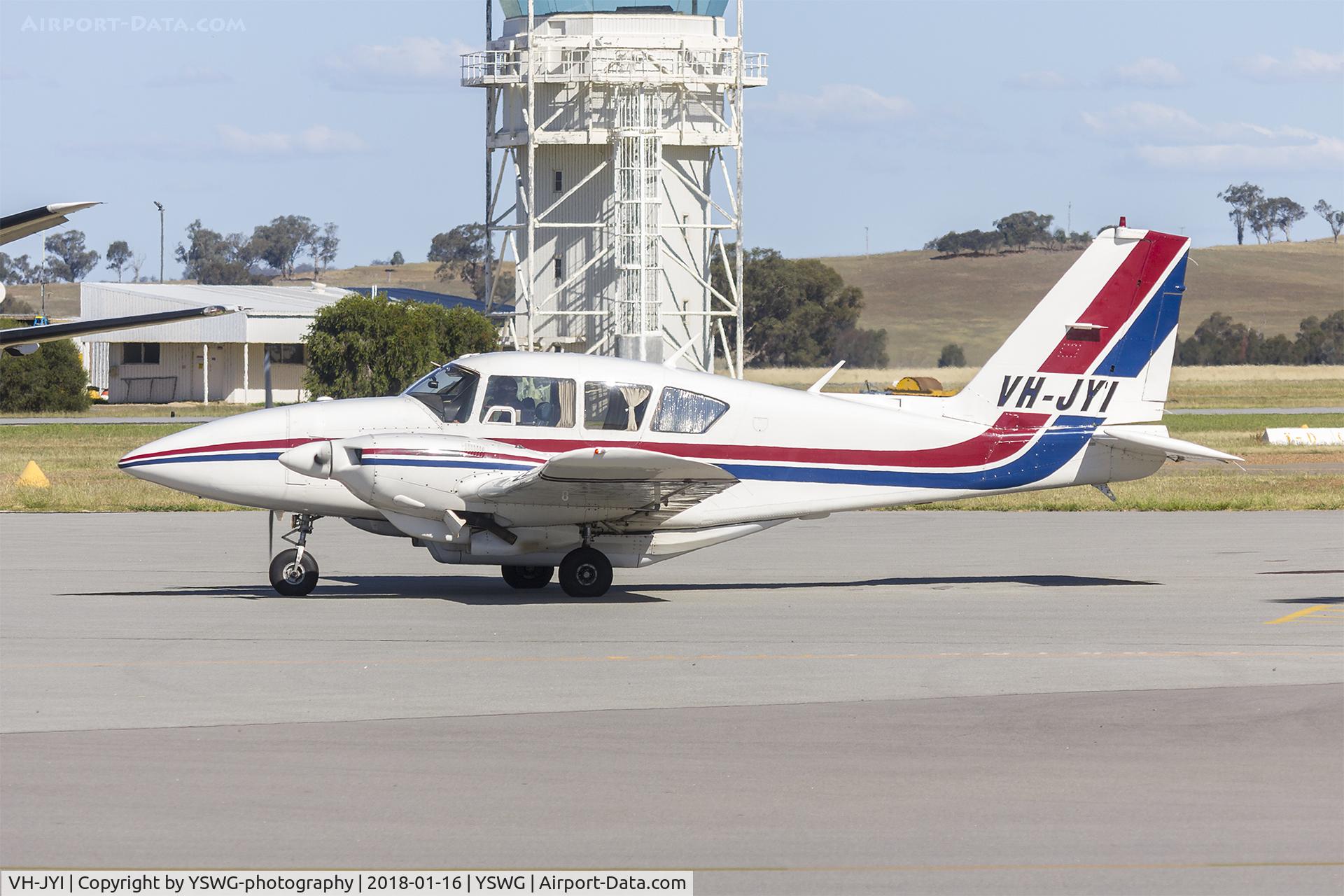 VH-JYI, 1977 Piper PA-23-250 Aztec C/N 27-7754031, Spookfish Aviation (VH-JYI) Piper PA-23-250 Aztec taxiing at Wagga Wagga Airport
