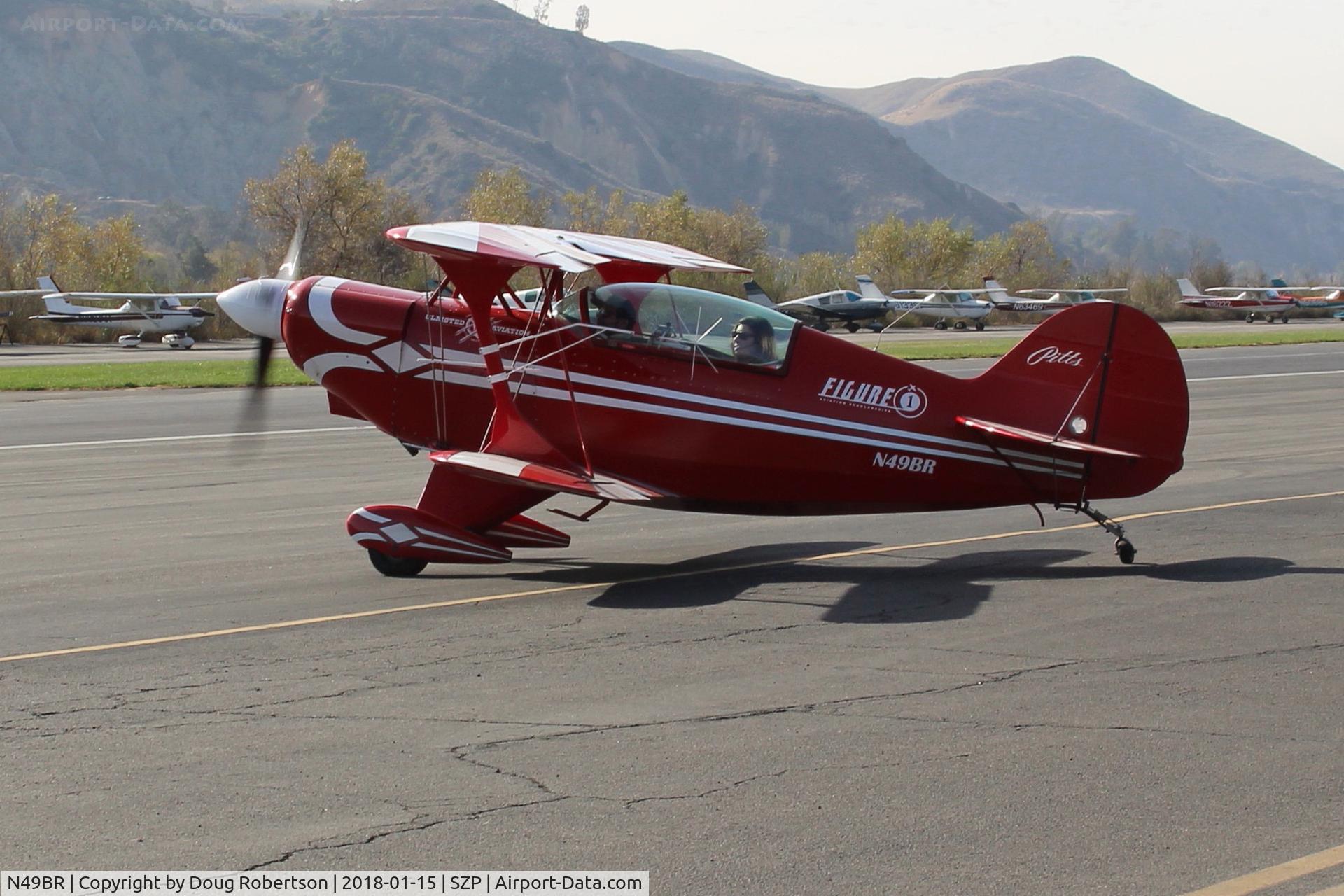 N49BR, Pitts S-2A Special C/N 2212, 1983 Aerotek PITTS S-2A SPECIAL, Lycoming AEIO-360 180 Hp, tandem seats, S turns taxi to Rwy 22