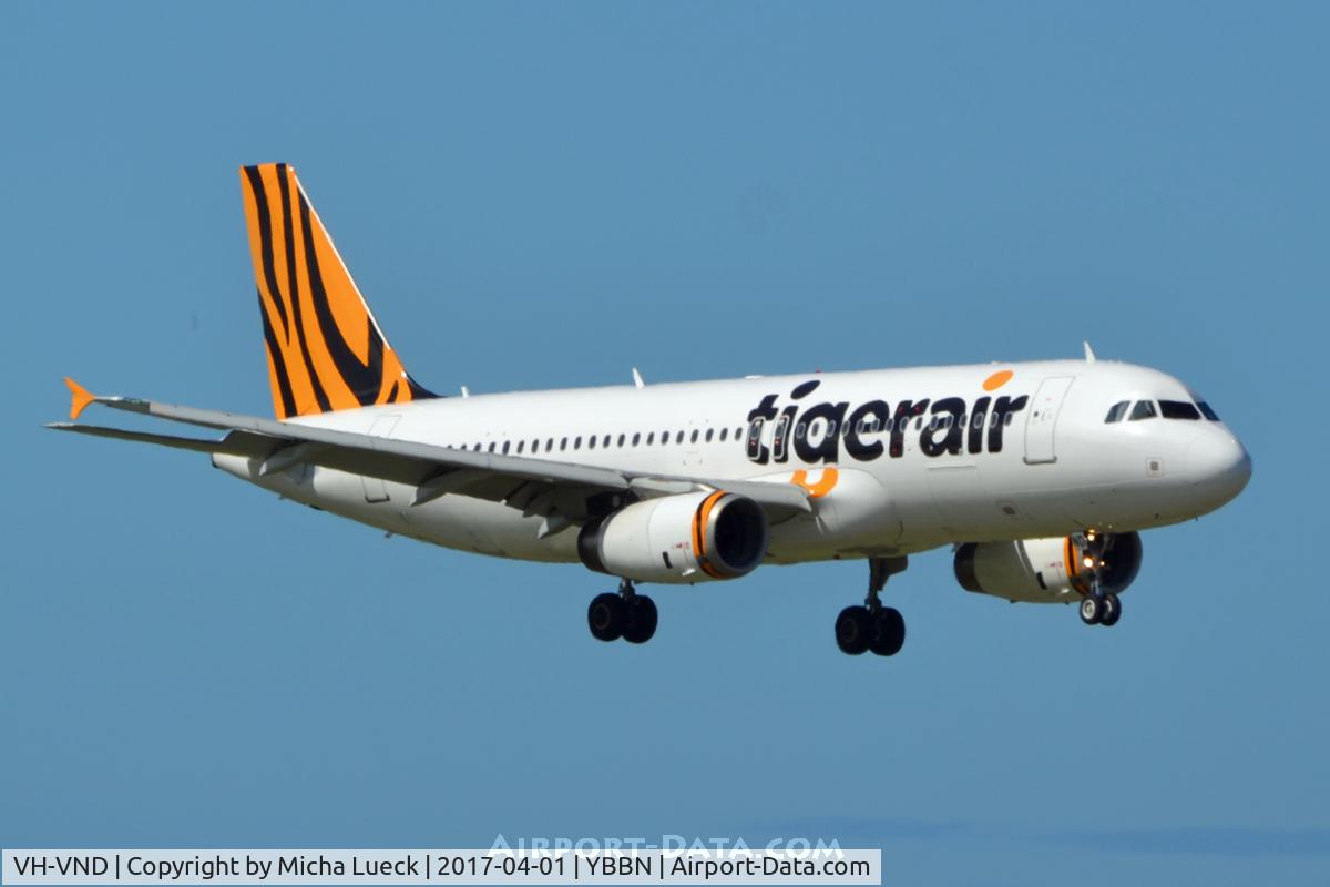 VH-VND, 2007 Airbus A320-232 C/N 3296, At Brisbane