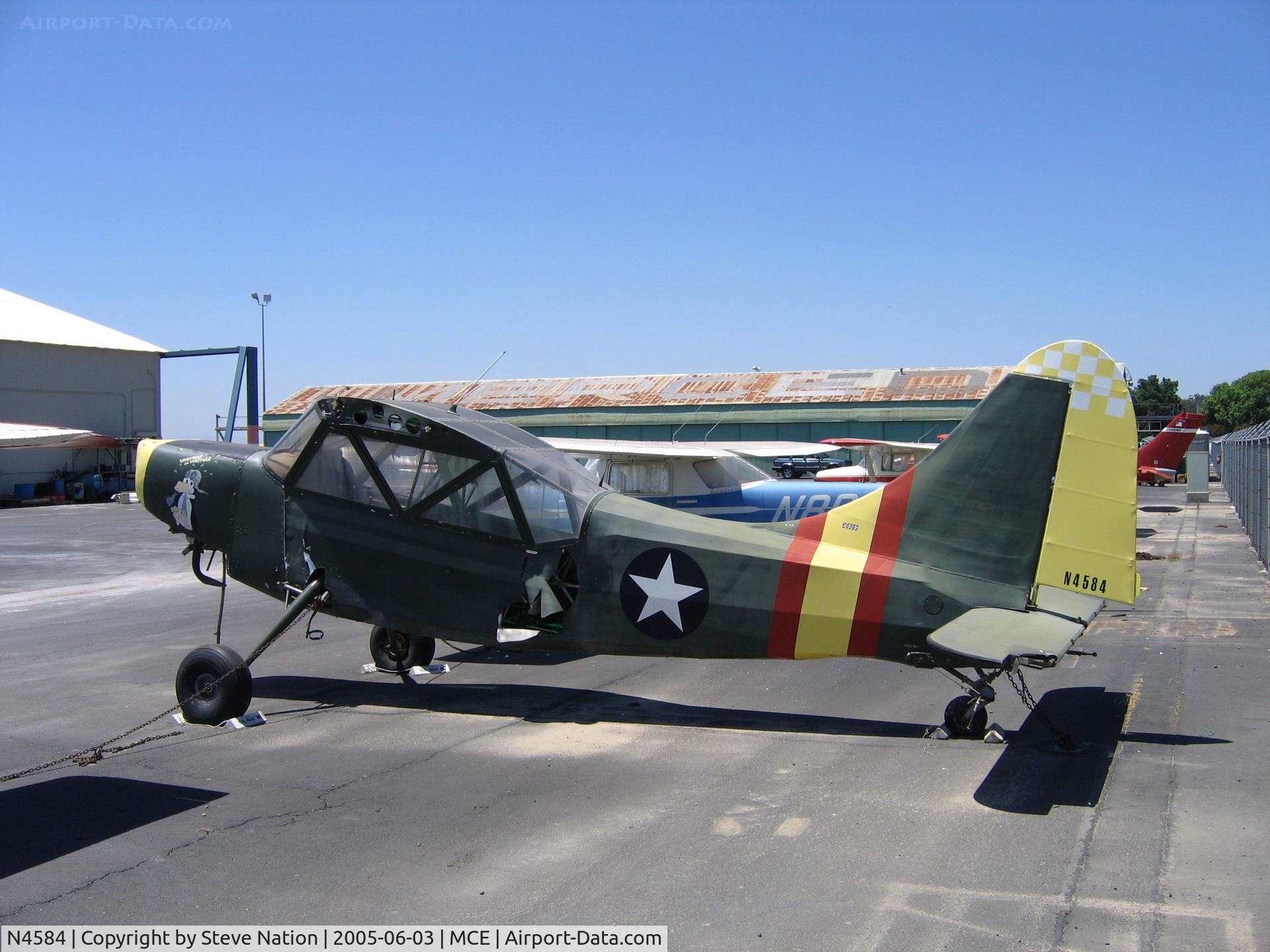 N4584, 1944 Stinson L-5 Sentinel C/N 42-99497, Tony Inzana's 1944 Stinson L-5 (44-99497) undergoing restoration at Merced, CA (minus wings and engine)
