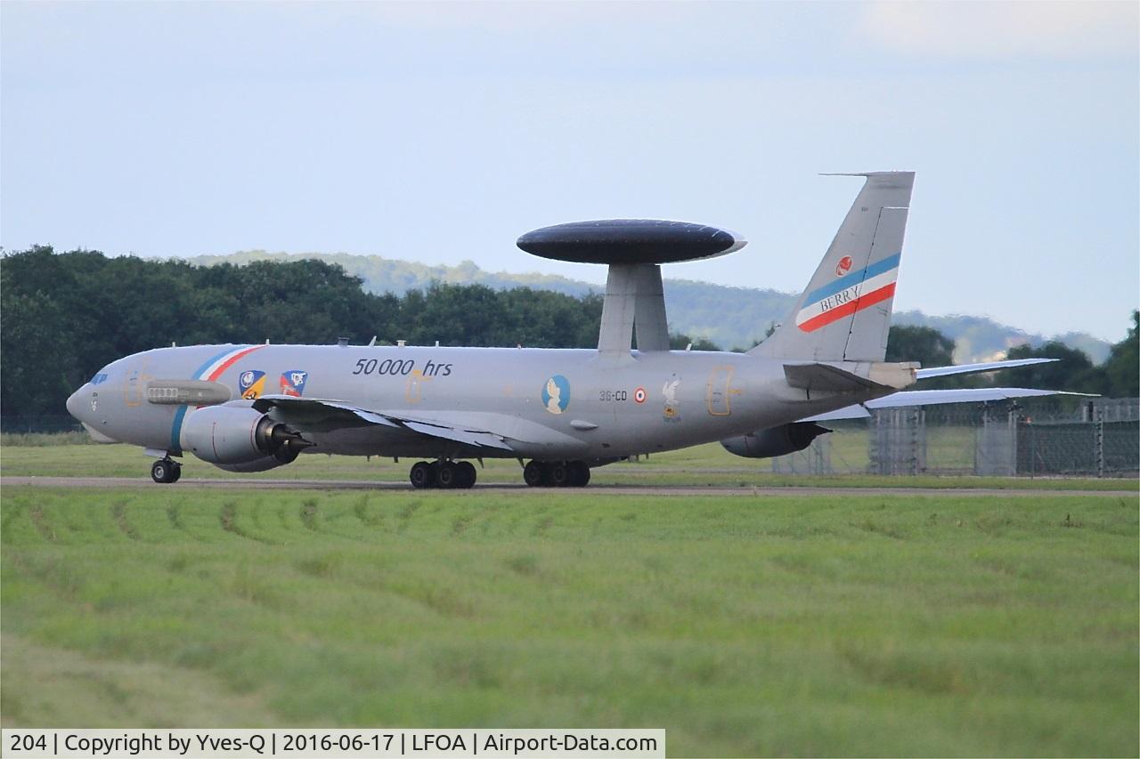 204, 1991 Boeing E-3F Sentry C/N 24510/1009, Boeing E-3F Sentry, Holding point rwy 24, Avord Air Base 702 (LFOA) Open day 2016