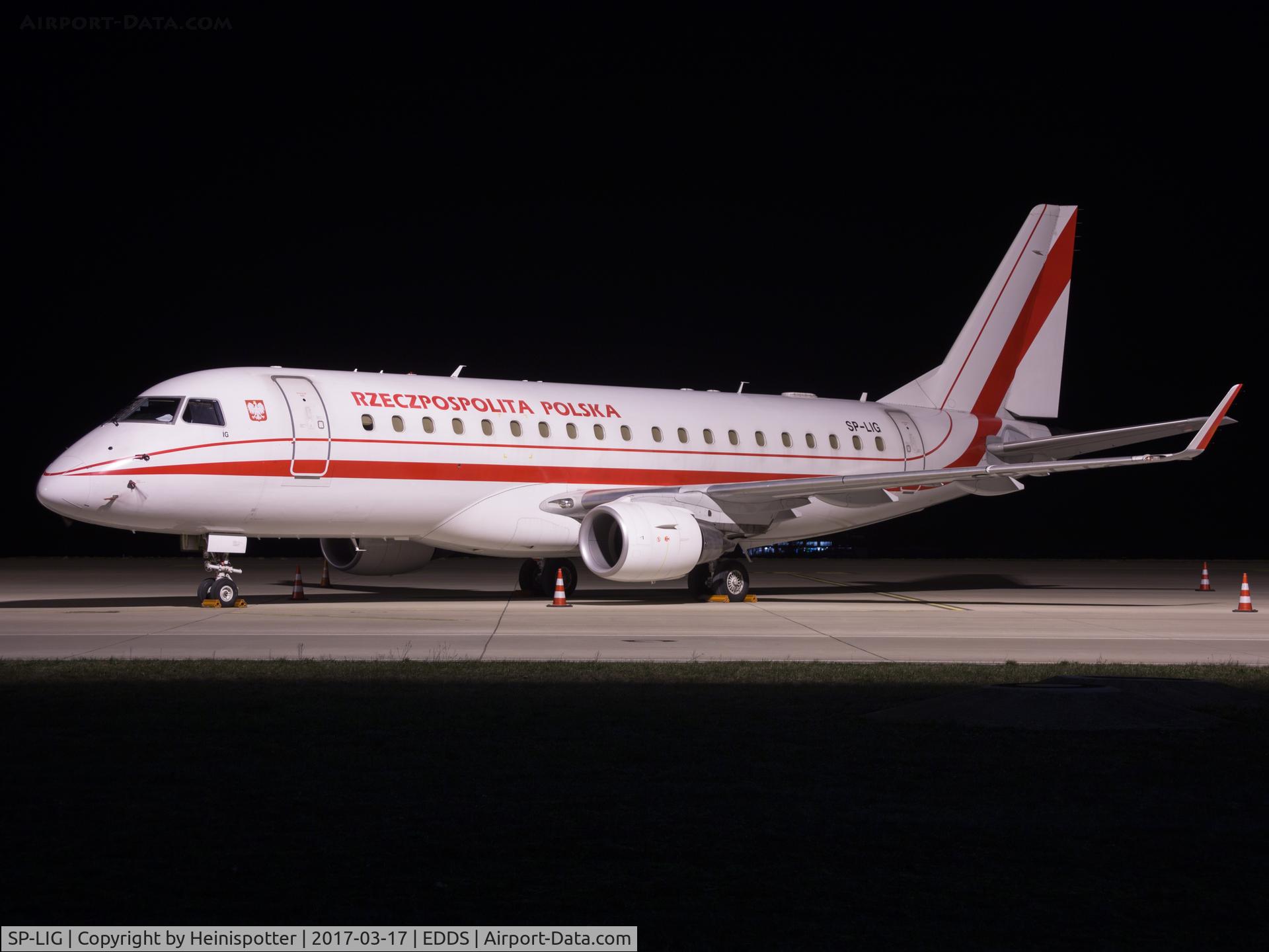 SP-LIG, 2009 Embraer 175LR (ERJ-170-200LR) C/N 17000283, SP-LIG at Karlsruhe Baden-Baden Airport.