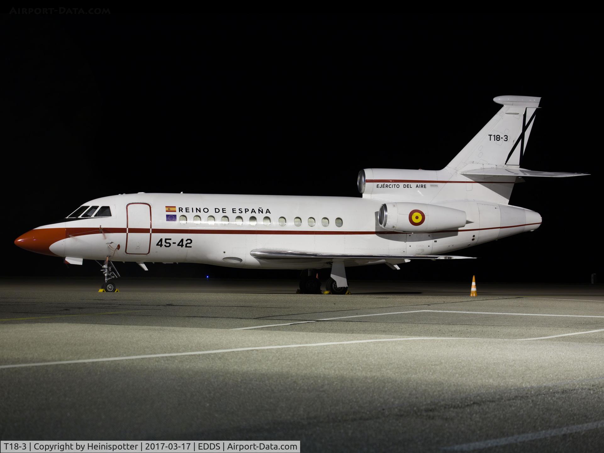 T18-3, 1989 Dassault Falcon 900B C/N 077, T18-3 at Karlsruhe Baden-Baden Airport.