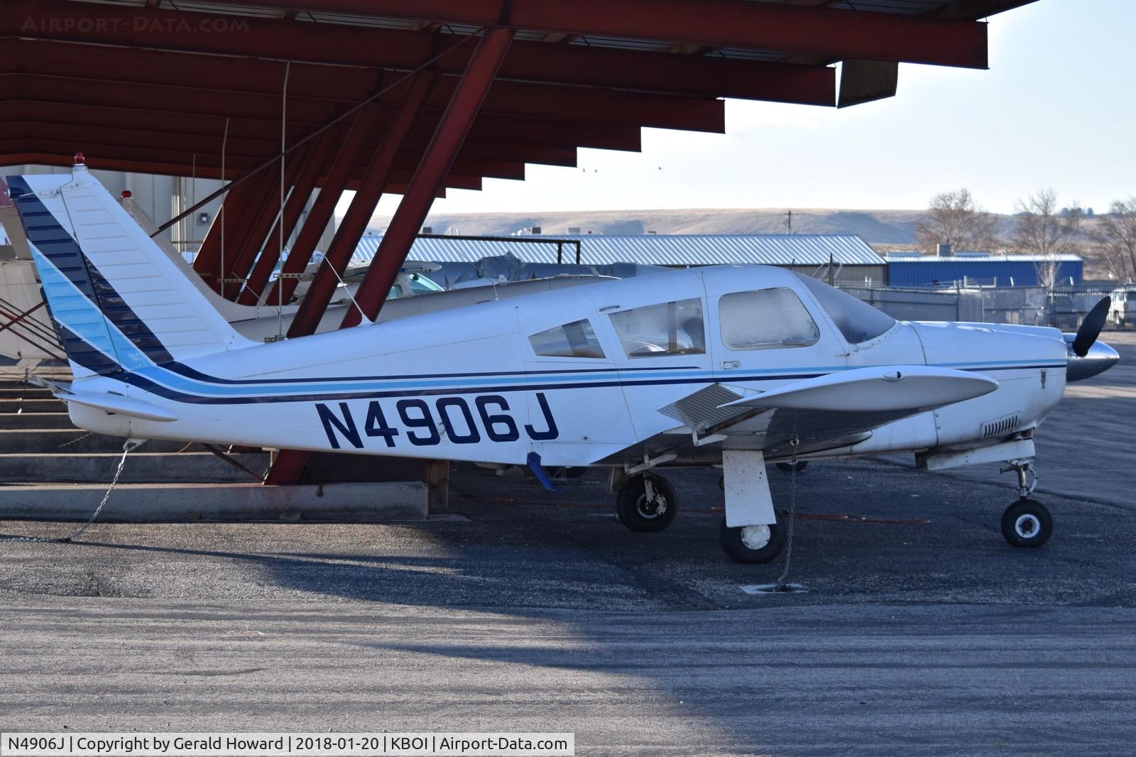N4906J, 1968 Piper PA-28R-180 Cherokee Arrow C/N 28R-30624, Parked on the south GA ramp.