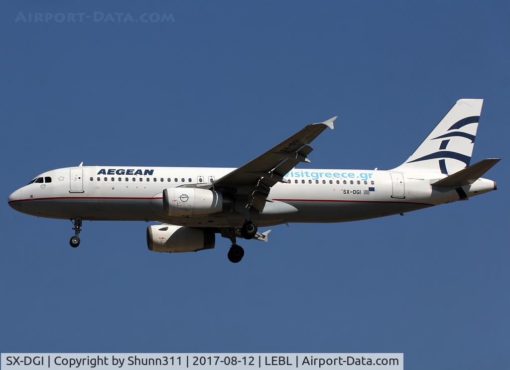 SX-DGI, 2007 Airbus A320-232 C/N 3162, Landing rwy 25R with 'www.visitgreece.gr' titles