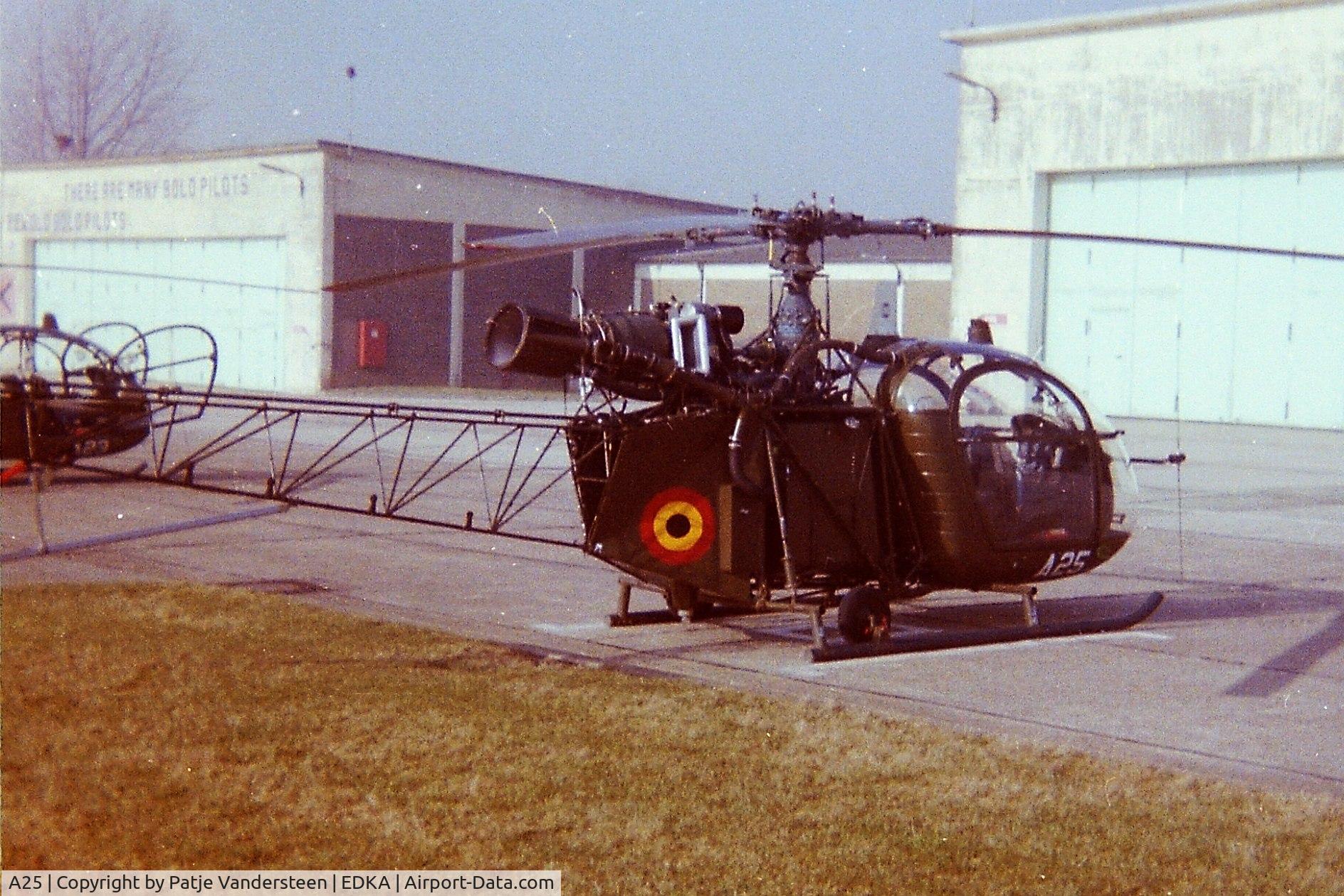 A25, Sud Aviation SE-3130 Alouette II C/N 1696, Belgian Army 18 Sqn Alouette II