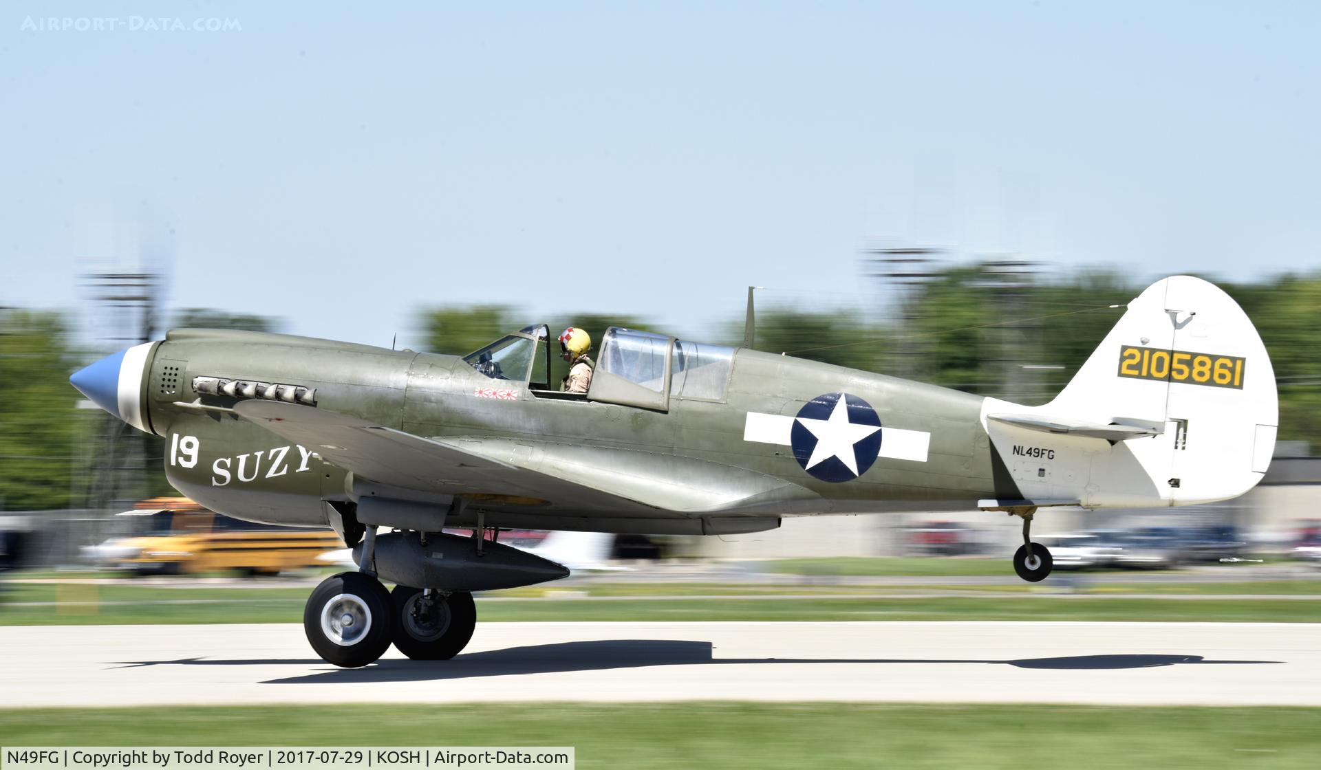 N49FG, 1943 Curtiss P-40N Warhawk C/N 29623, Airventure 2017