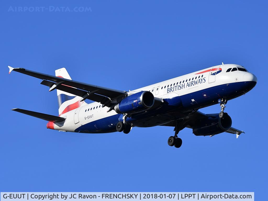 G-EUUT, 2007 Airbus A320-232 C/N 3314, from London landing runway 03