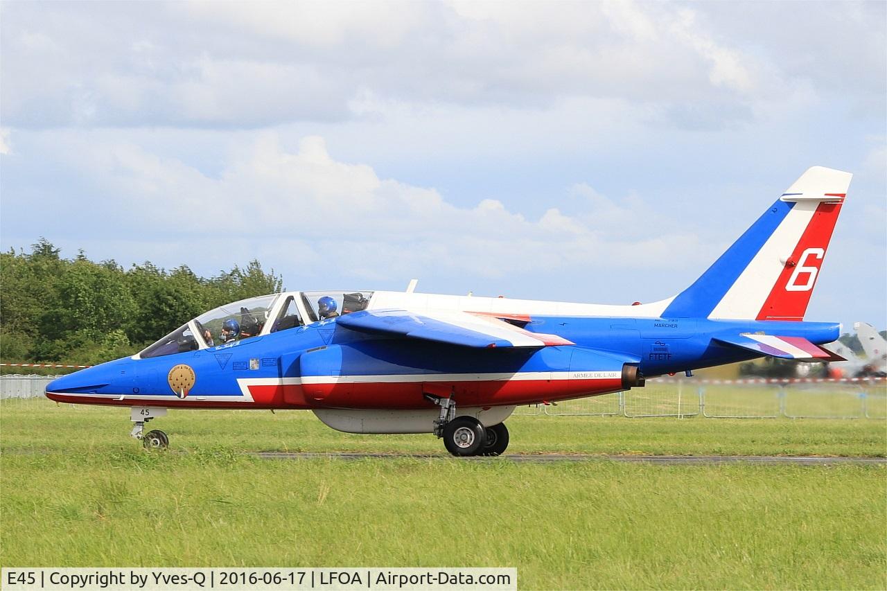 E45, Dassault-Dornier Alpha Jet E C/N E45, Dassault-Dornier Alpha Jet E (F-TETF), Athos 06 of Patrouille de France 2016, Avord Air Base 702 (LFOA) Open day 2016