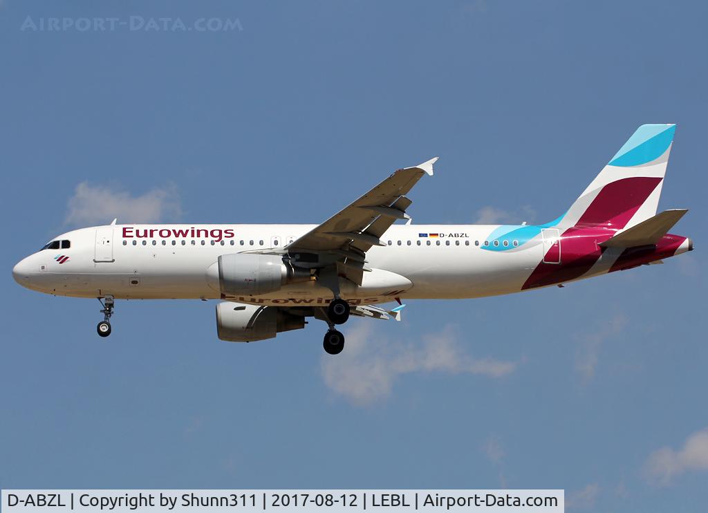 D-ABZL, 2007 Airbus A320-216 C/N 3178, Landing rwy 25R