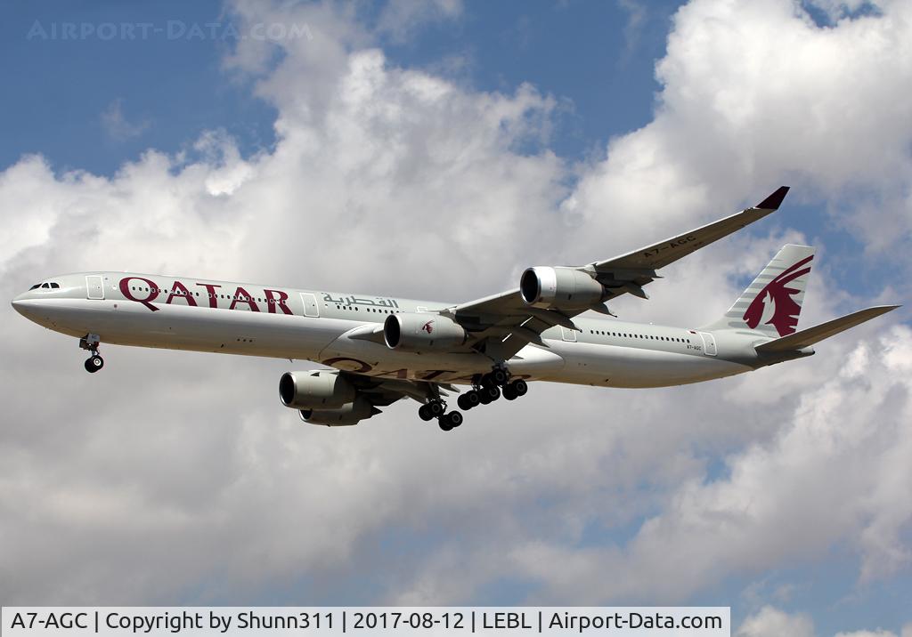 A7-AGC, 2006 Airbus A340-642 C/N 766, Landing rwy 25R