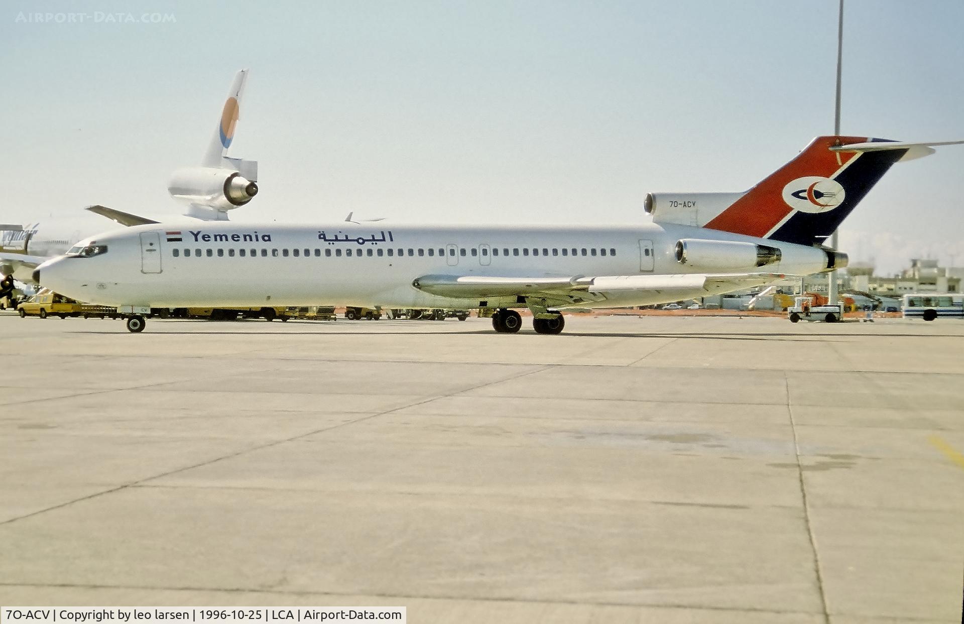 7O-ACV, 1979 Boeing 727-2N8 C/N 21844, Larnaca 25.10.1996