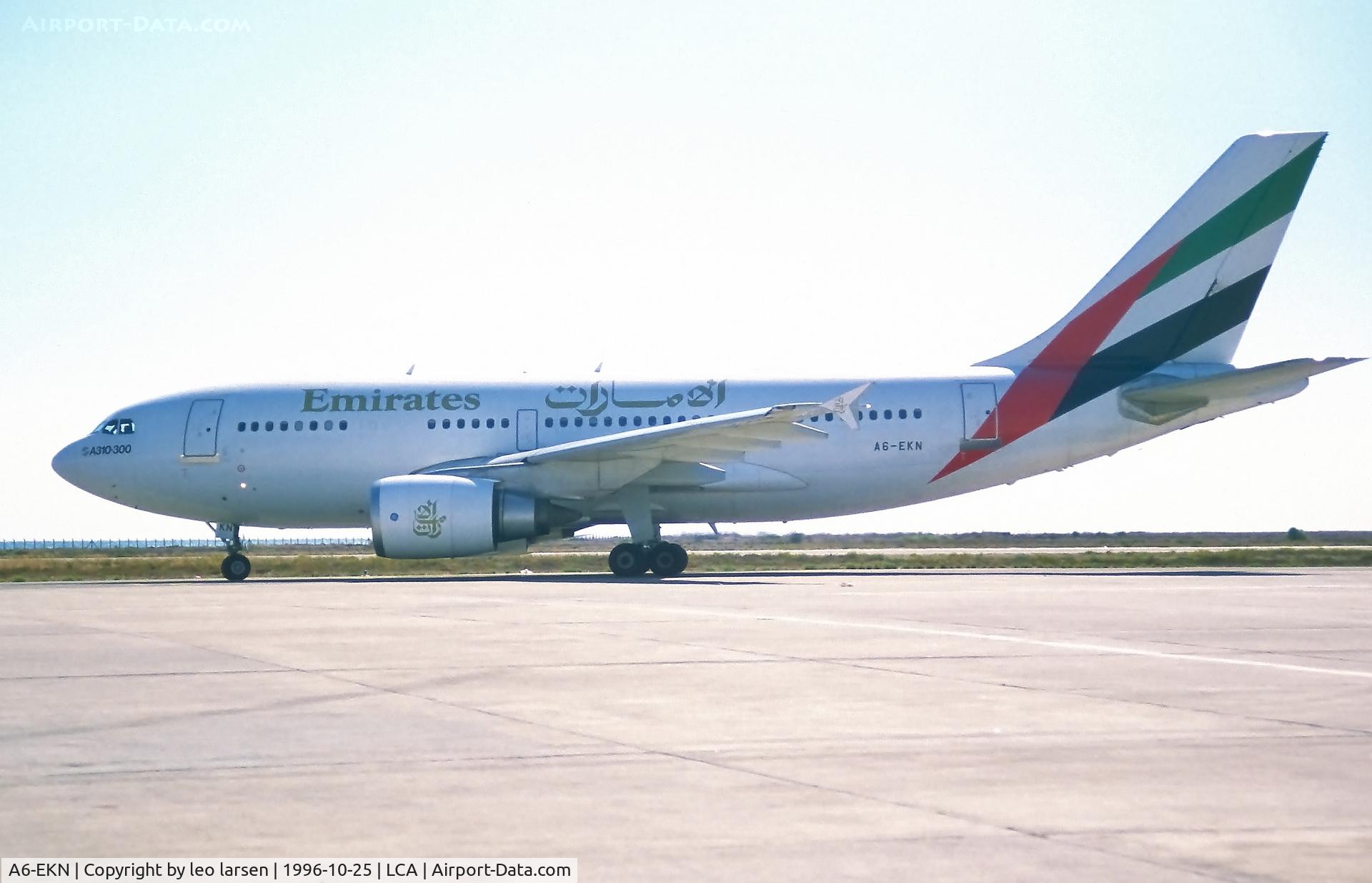 A6-EKN, 1991 Airbus A310-308 C/N 573, Larnaca 25.10.1996