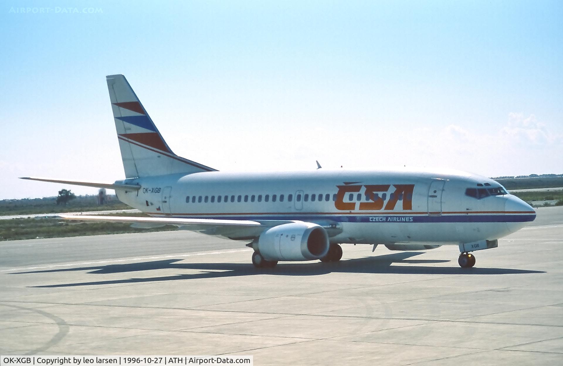 OK-XGB, 1992 Boeing 737-55S C/N 26540, Athens 27.10.1996