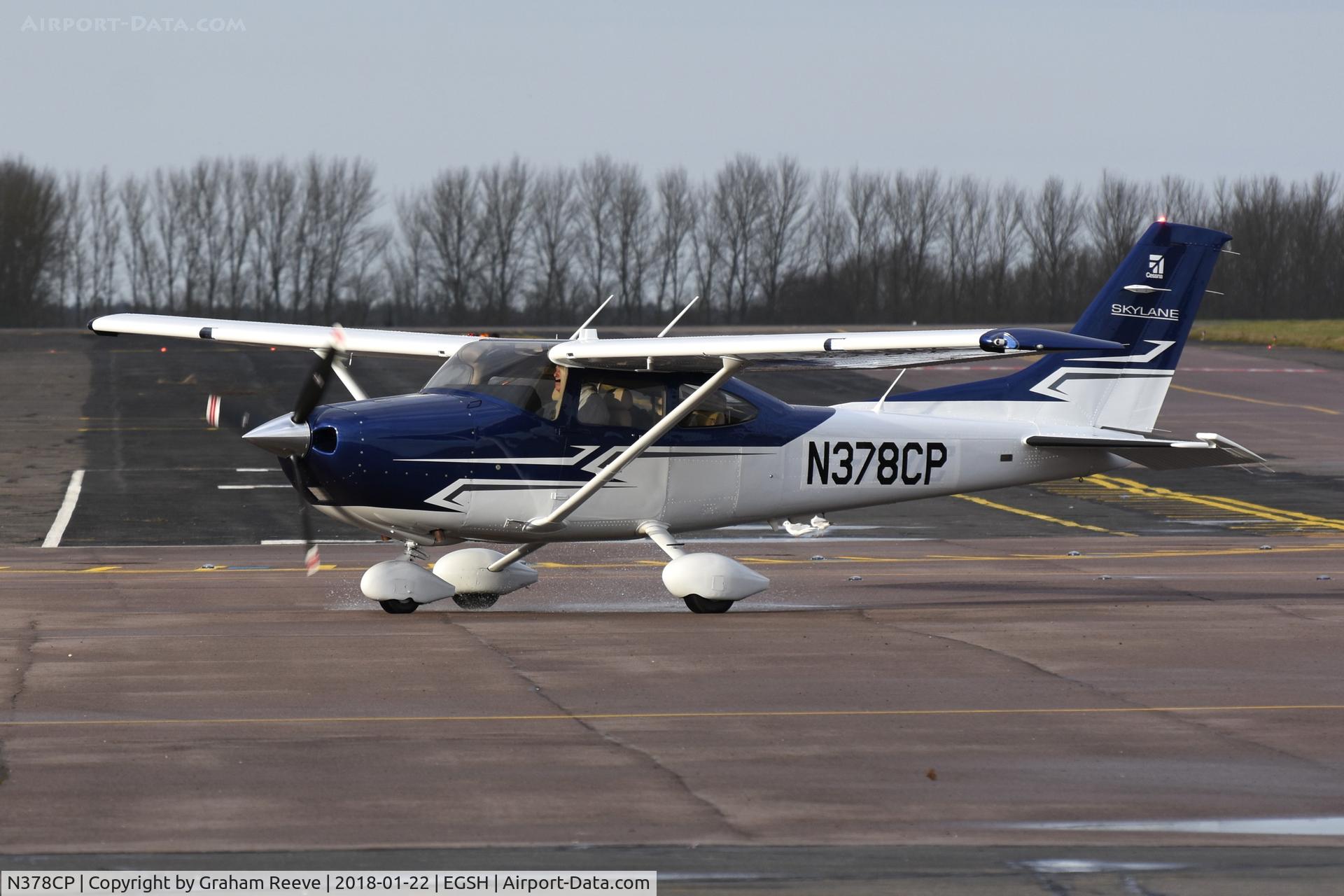 N378CP, Cessna 182T Skylane C/N 18283022, Just landed at Norwich.