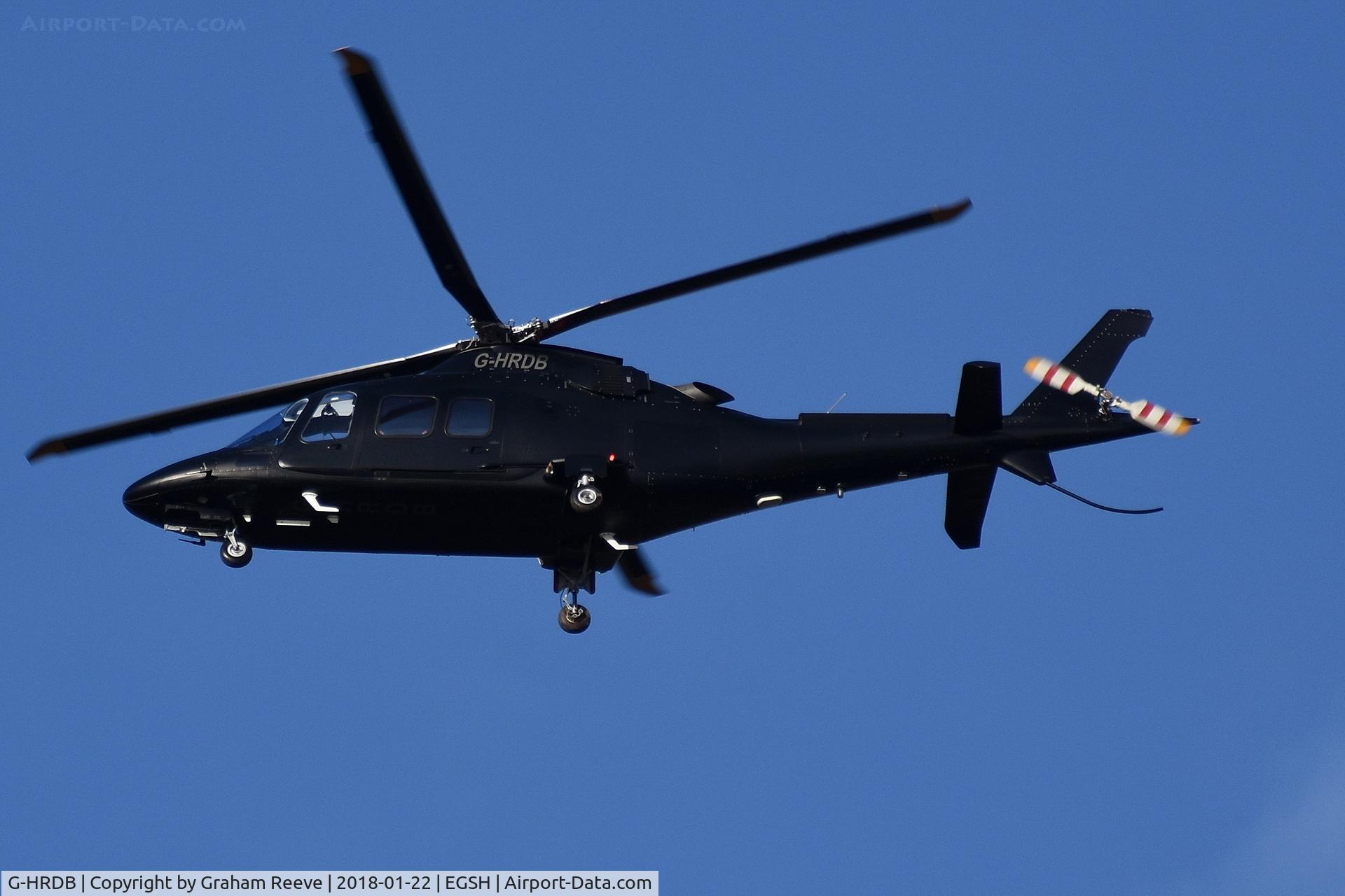 G-HRDB, 2006 Agusta A-109S Grand C/N 22031, On approach to Norwich.