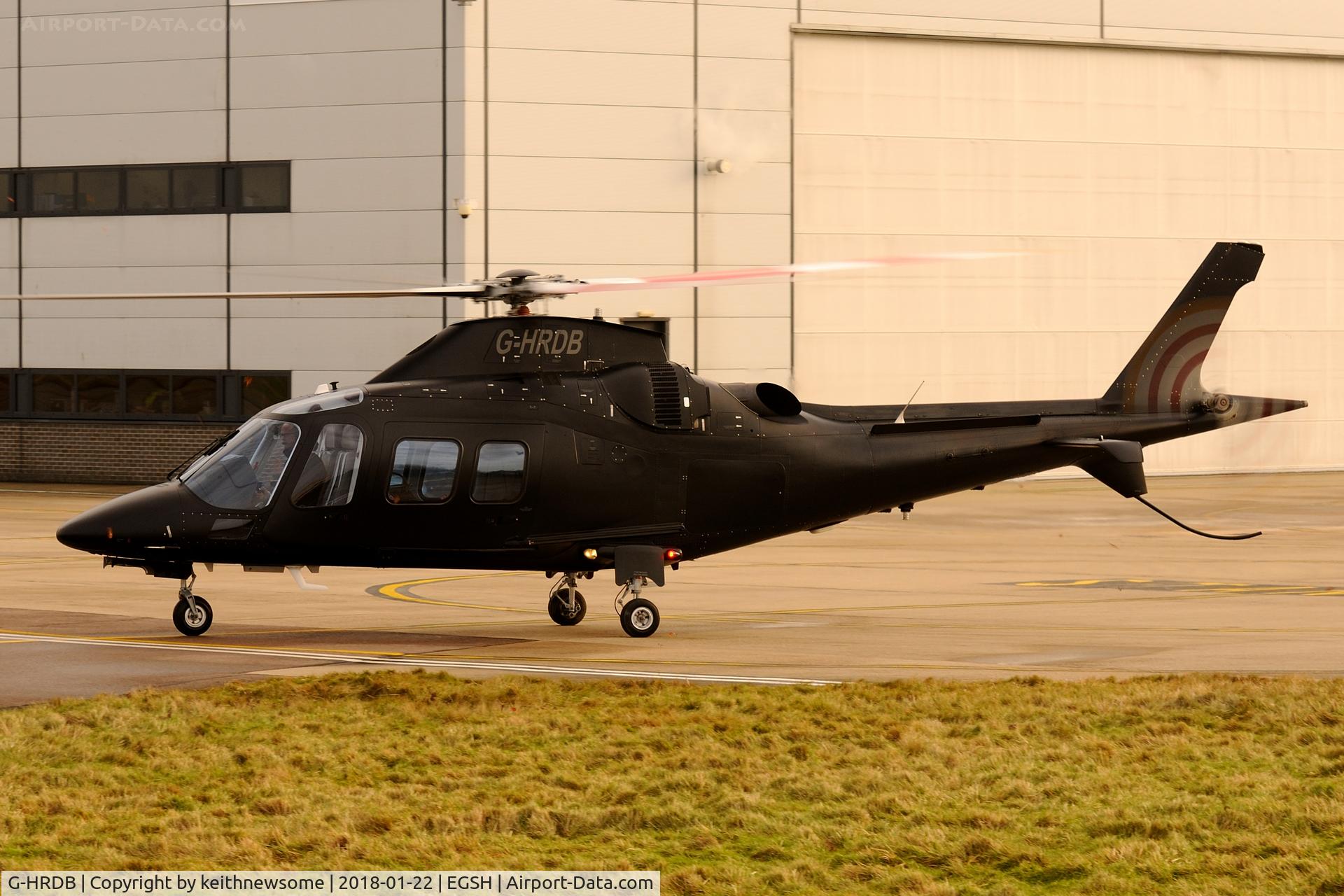 G-HRDB, 2006 Agusta A-109S Grand C/N 22031, Leaving Norwich.