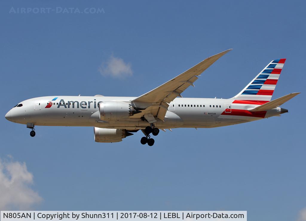 N805AN, 2015 Boeing 787-8 Dreamliner C/N 40623, Landing rwy 25R