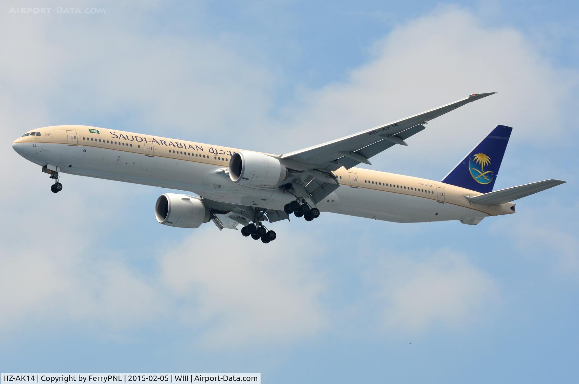 HZ-AK14, 2012 Boeing 777-368/ER C/N 41051, Saudi B773 landing in CGK