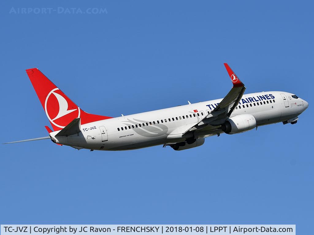 TC-JVZ, 2016 Boeing 737-8F2 C/N 60025, take off runway 03 to Istambul