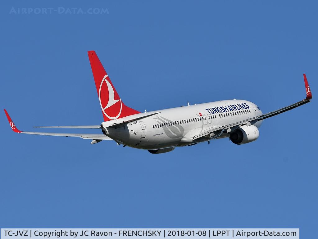 TC-JVZ, 2016 Boeing 737-8F2 C/N 60025, take off runway 03 to Istambul