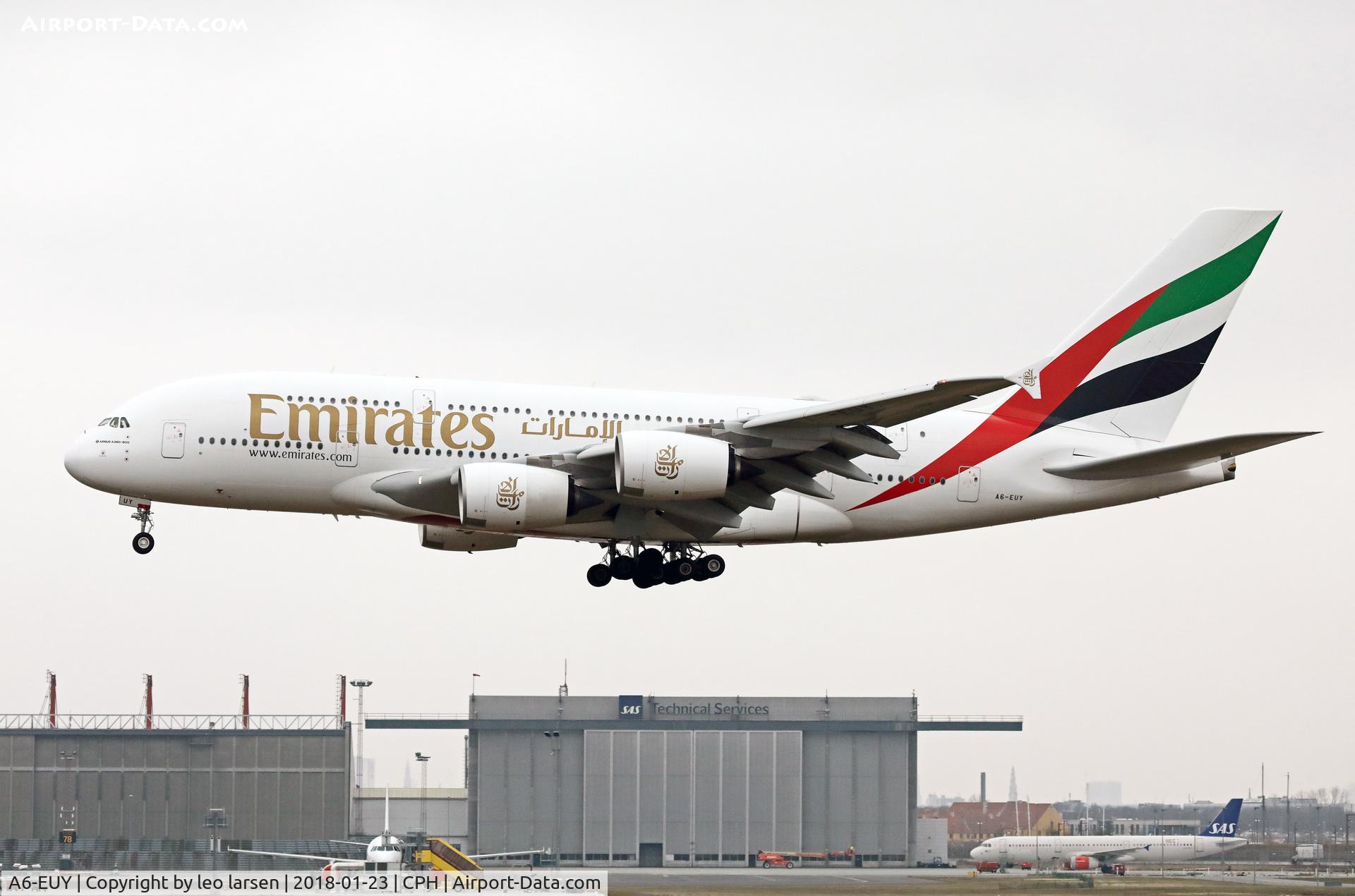 A6-EUY, 2017 Airbus A380-842 C/N 242, Copenhagen 23.1.2018