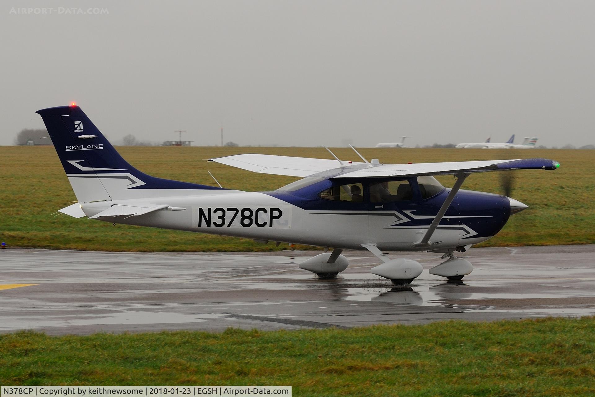 N378CP, Cessna 182T Skylane C/N 18283022, Leaving wet Norwich for France.