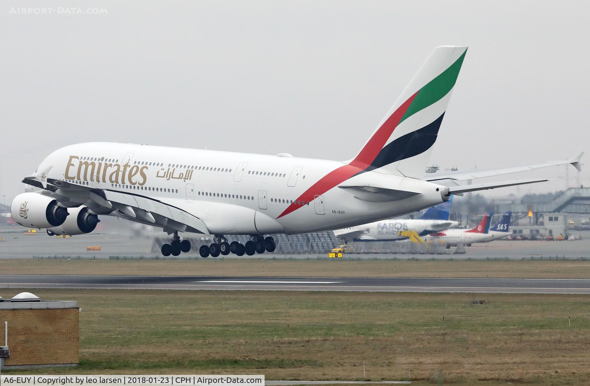 A6-EUY, 2017 Airbus A380-842 C/N 242, Copenhagen 23.1.2018