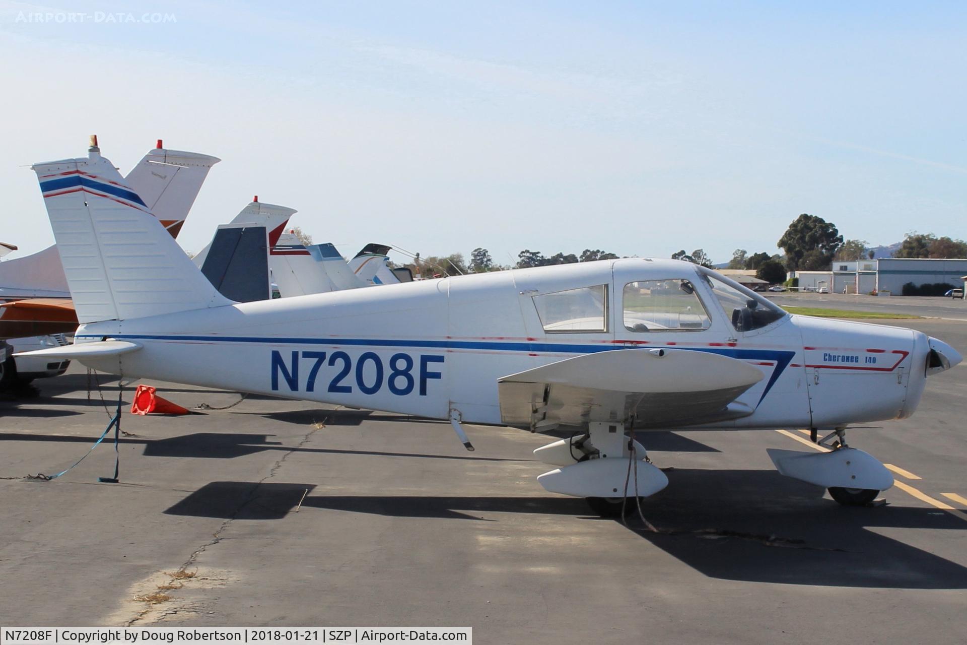 N7208F, 1968 Piper PA-28-140 Cherokee C/N 28-25117, 1968 Piper PA-28-140 CHEROKEE, Lycoming O-320-A2A 150 Hp