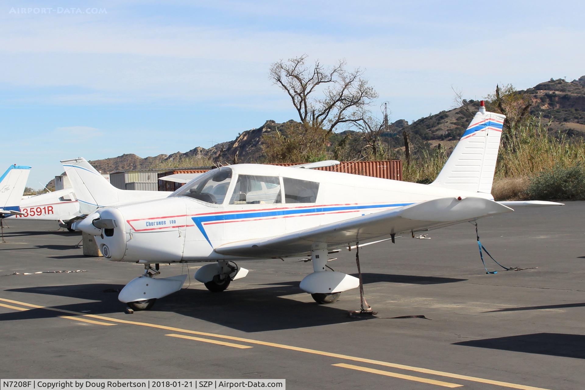 N7208F, 1968 Piper PA-28-140 Cherokee C/N 28-25117, 1968 Piper PA-28-140 CHEROKEE, Lycoming O-320-A2A 150 Hp