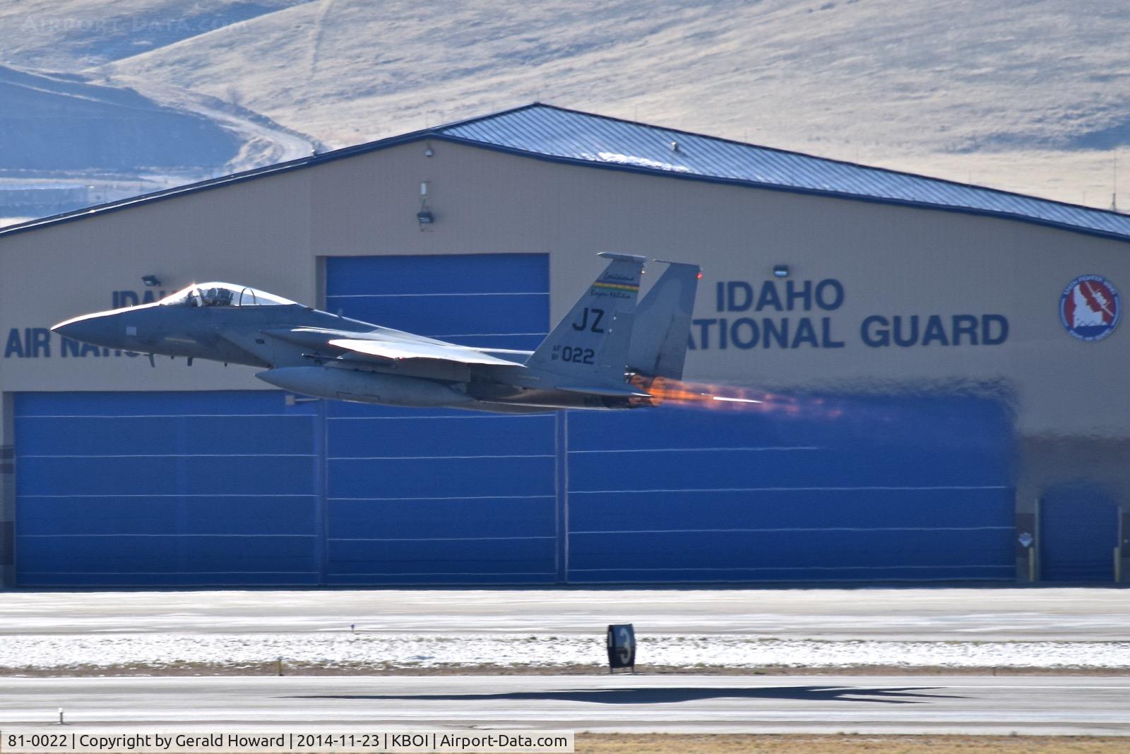 81-0022, 1981 McDonnell Douglas F-15C Eagle C/N 0738/C205, Departing RWY 10R.  122nd Fighter Sq. 