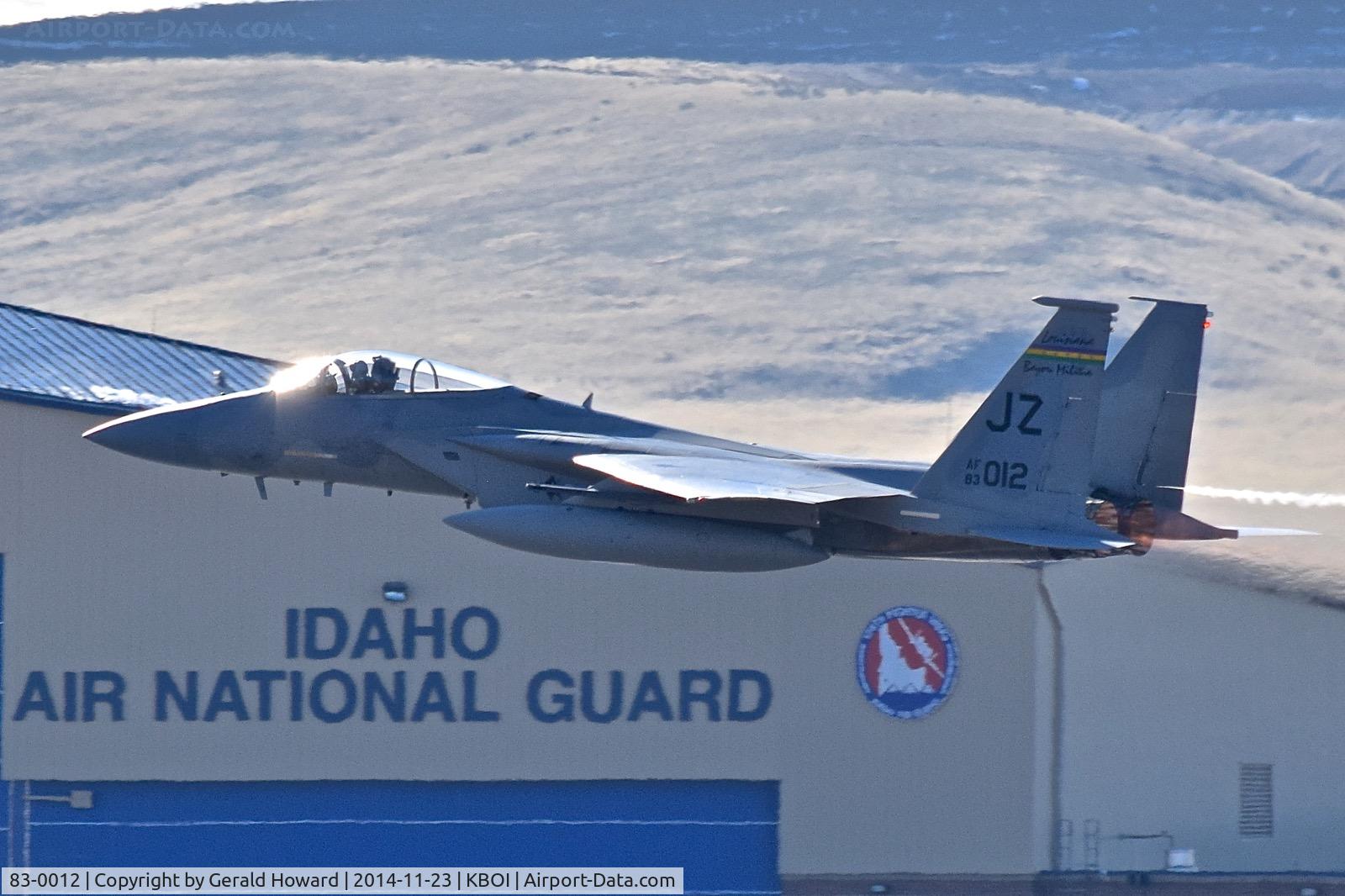 83-0012, 1983 McDonnell Douglas F-15C Eagle C/N 0858/C272, Departing RWY 10R.  122nd Fighter Sq. 