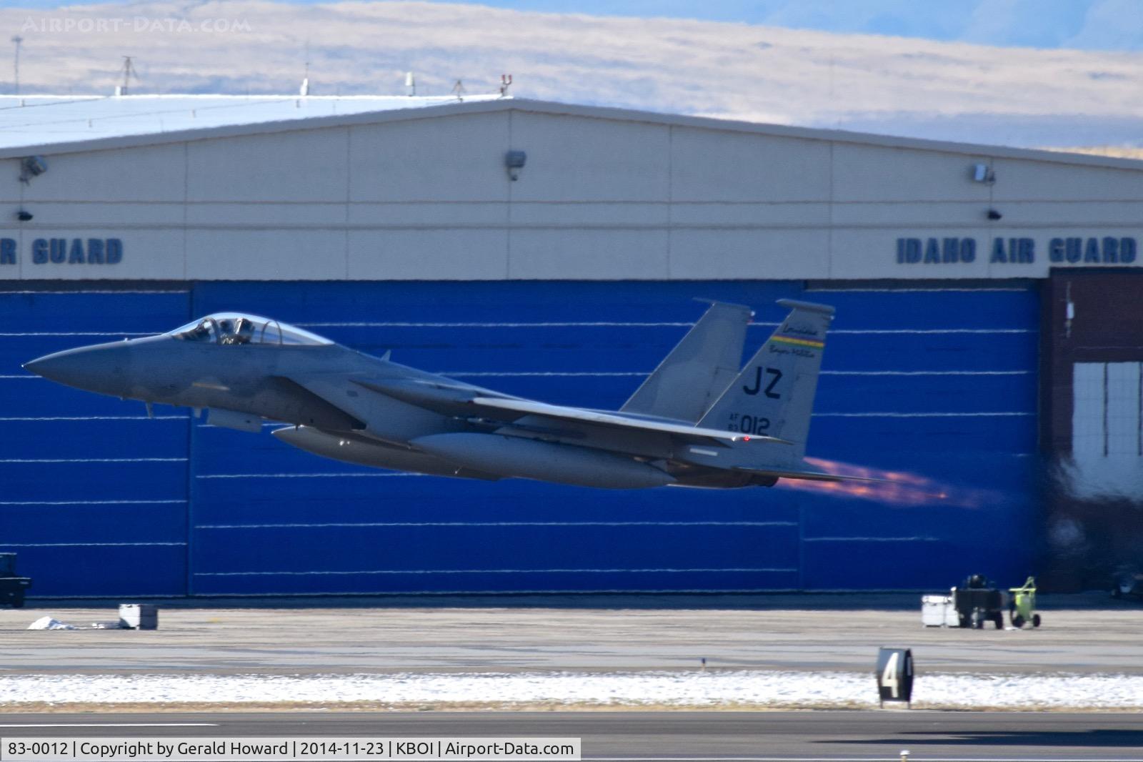 83-0012, 1983 McDonnell Douglas F-15C Eagle C/N 0858/C272, Departing RWY 10R.  122nd Fighter Sq. 