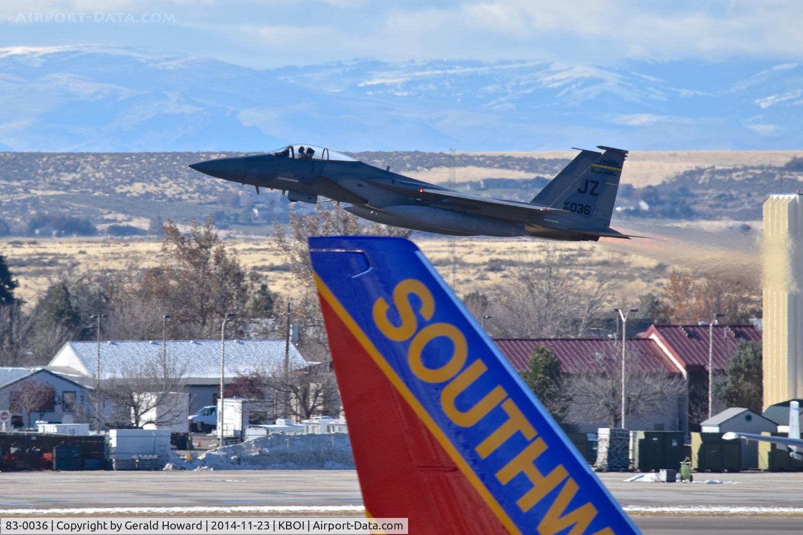 83-0036, 1983 McDonnell Douglas F-15C Eagle C/N 0892/C296, Departing RWY 10R.  122nd Fighter Sq. 