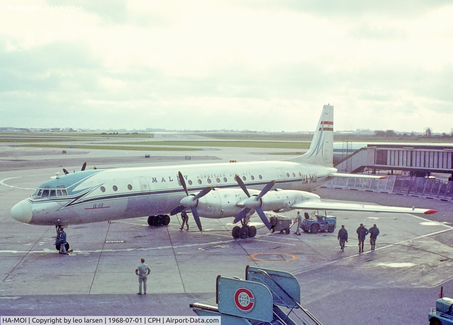 HA-MOI, Ilyushin Il-18D C/N 187010002, Copenhagen 1.7.1968