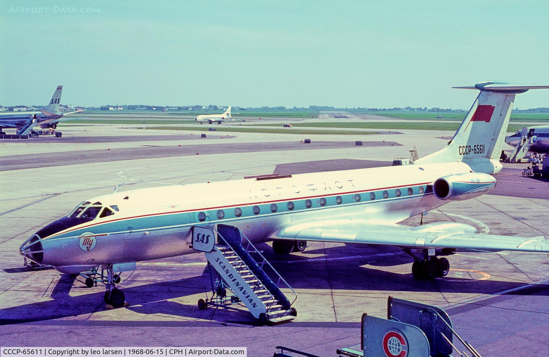 CCCP-65611, 1967 Tupolev Tu-134 C/N 7350204, Copenhagen 15.6.1968