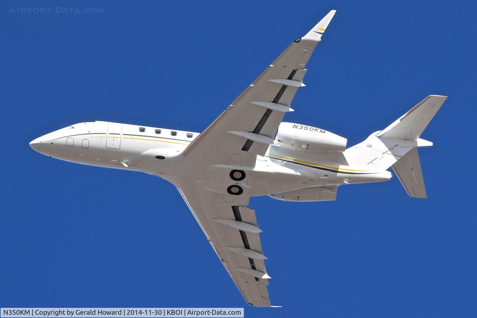 N350KM, 2014 Bombardier Challenger 300 (BD-100-1A10) C/N 20505, Departing BOI.