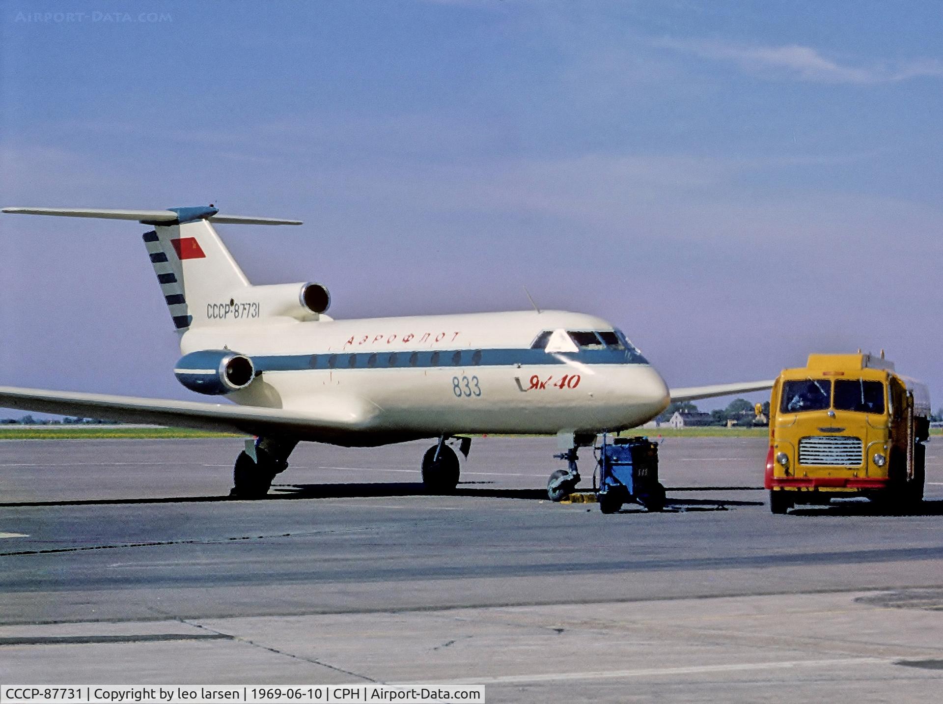 CCCP-87731, Yakovlev Yak-40 C/N 9019701, Copenhagen 10.6.1969