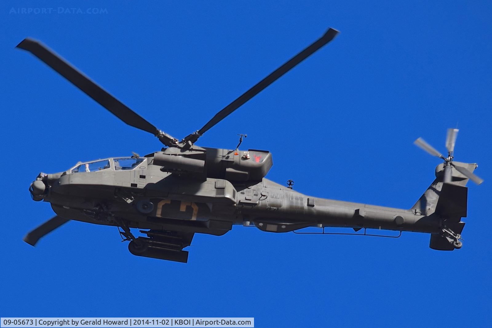 09-05673, 2009 Boeing AH-64D Apache Longbow C/N PVD673, Departing BOI.  1-183rd AVN BN, Idaho Army National Guard