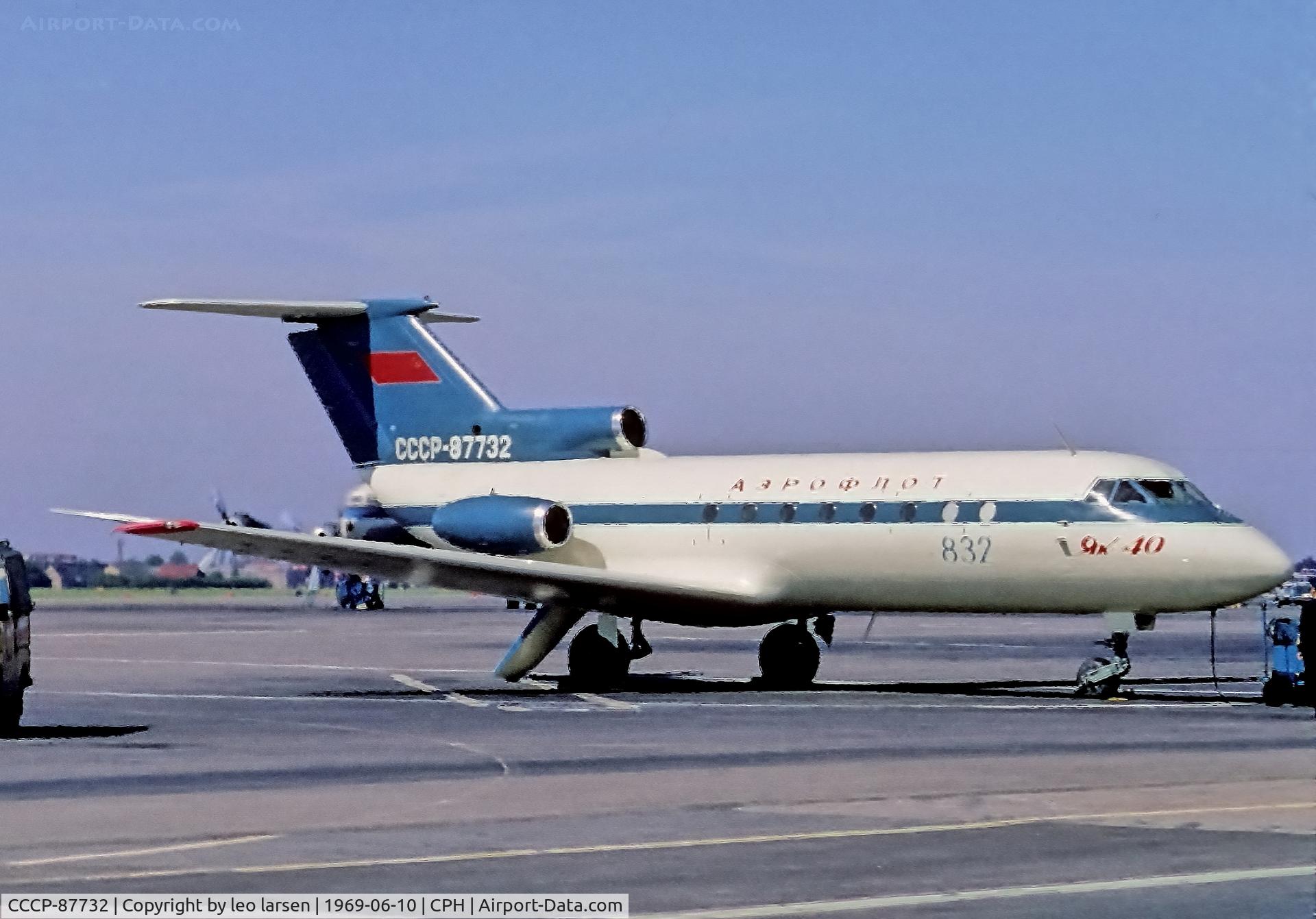 CCCP-87732, 1969 Yakovlev YAK-40 C/N 9019801, Copenhagen 10.6.1969