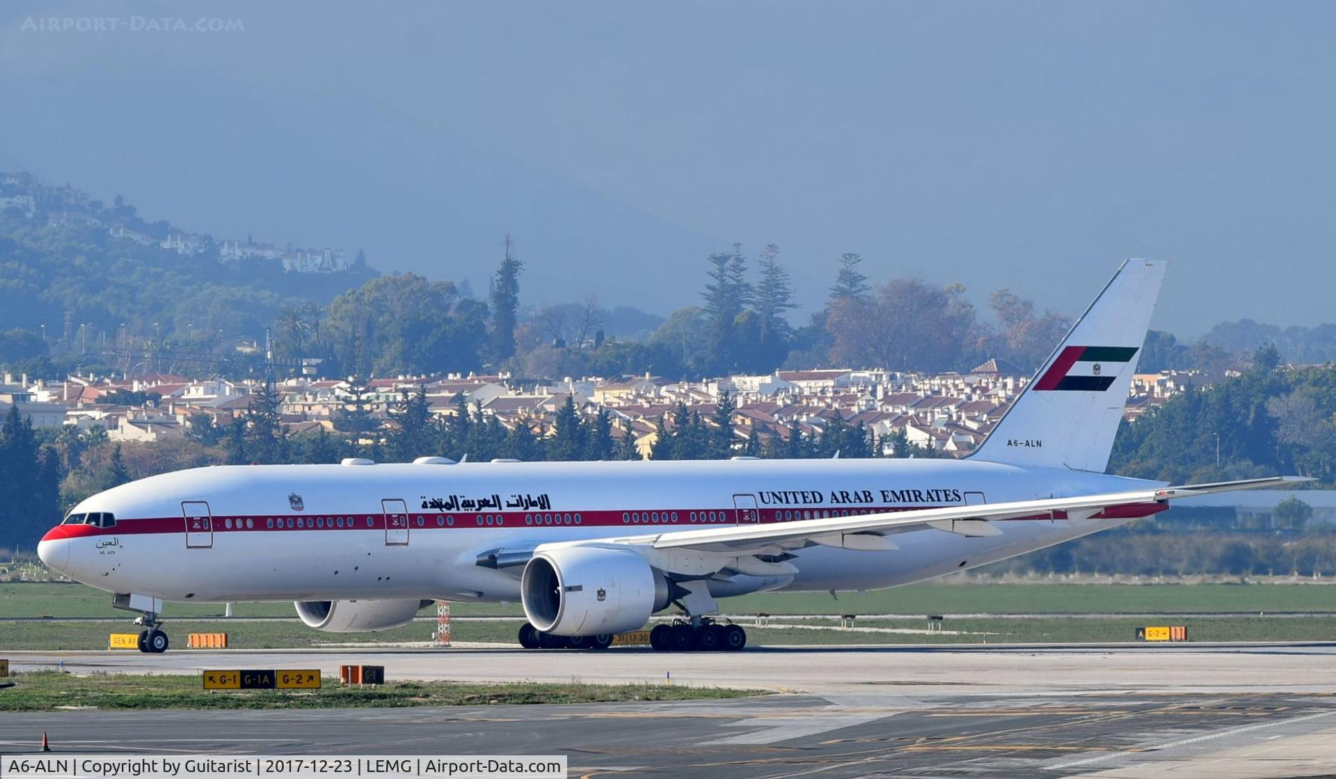 A6-ALN, 1999 Boeing 777-2AN/ER C/N 29953, At Malaga