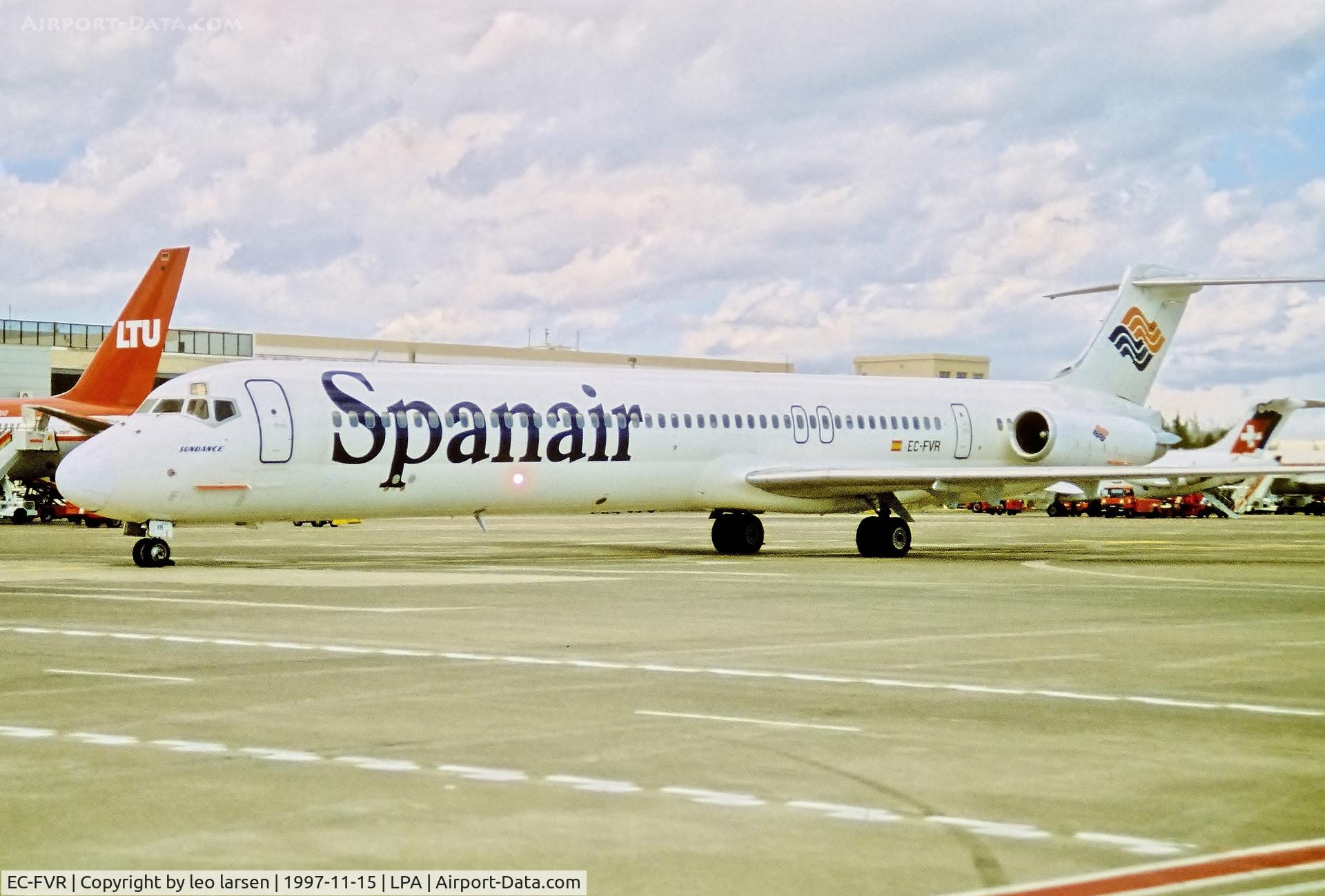 EC-FVR, 1987 McDonnell Douglas MD-83 (DC-9-83) C/N 49574, Las Palmas 15.11.1996