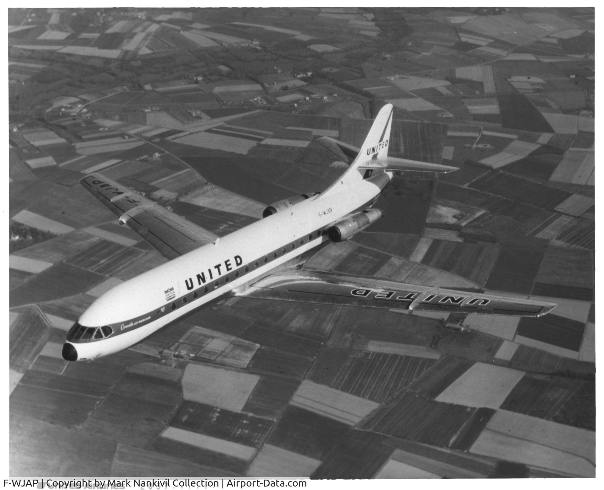 F-WJAP, 1962 Sud Aviation SE-210 Caravelle VI-R C/N 62, United Air Lines Photo - Mark Nankivil Collection