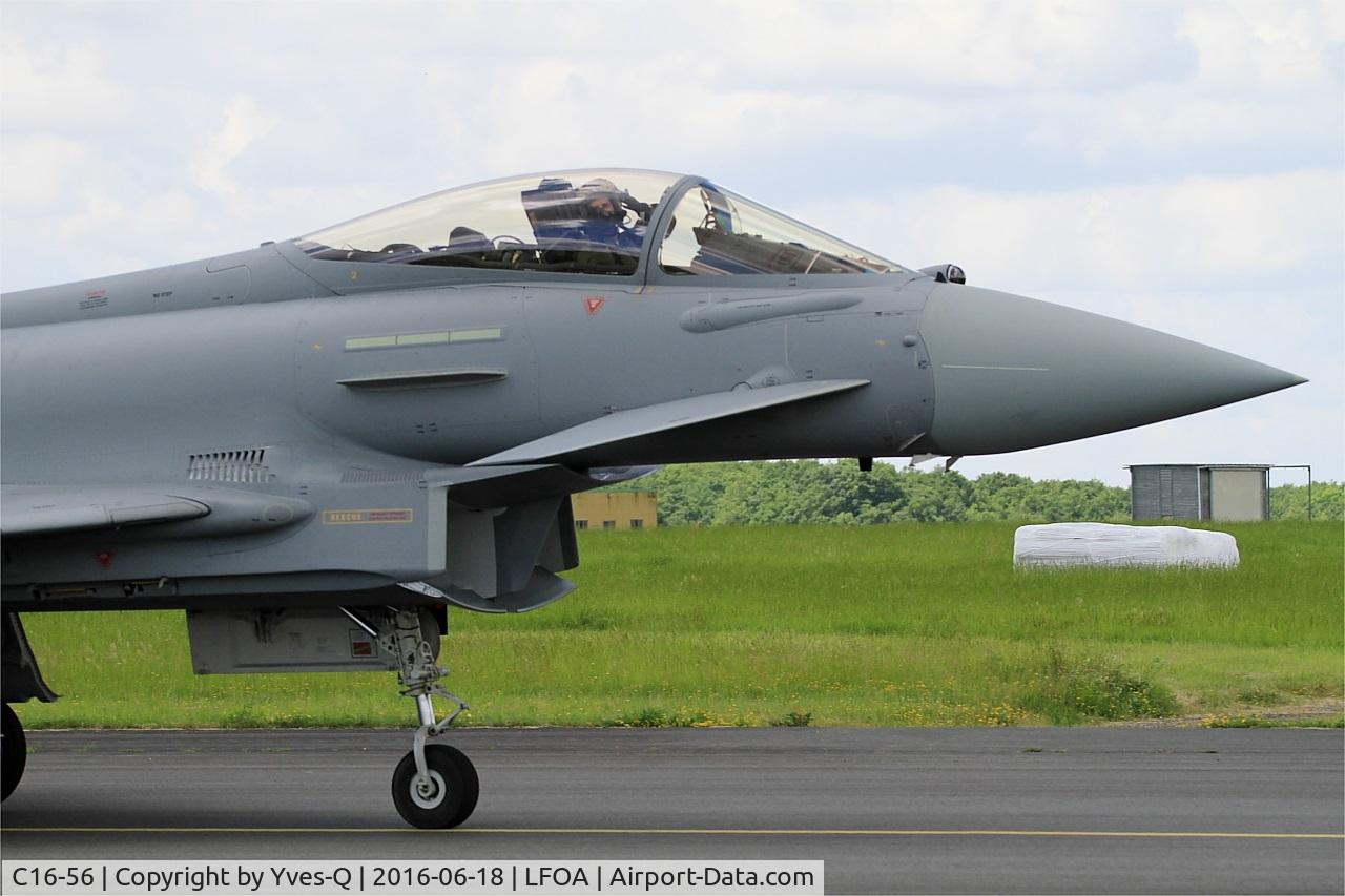 C16-56, Eurofighter EF-2000 Typhoon S C/N SS038, Spanish Air Force Eurofighter EF-2000 Typhoon S, Taxiing to flight line, Avord Air Base 702 (LFOA) Open day 2016
