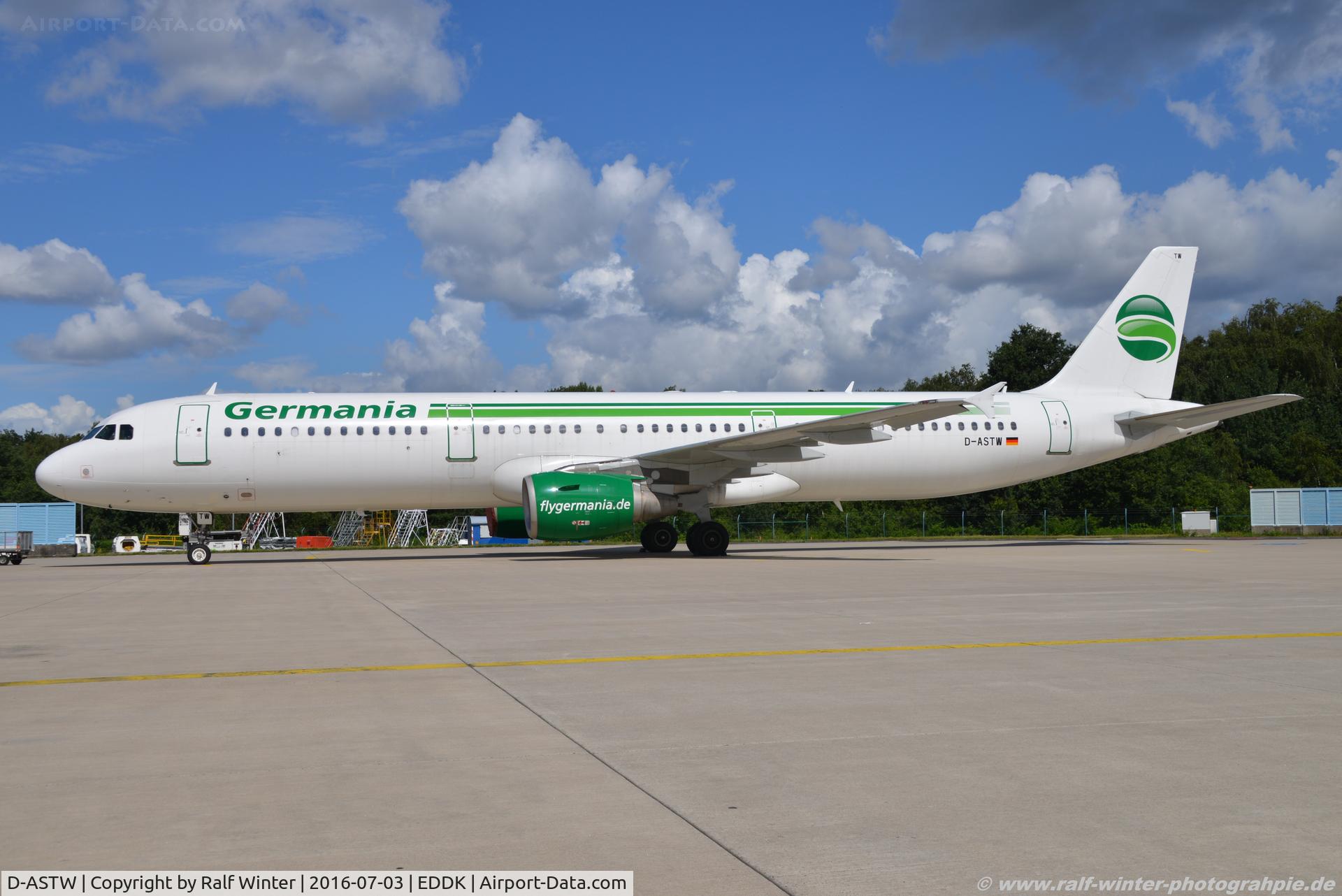 D-ASTW, 1999 Airbus A321-211 C/N 970, Airbus A321-211 - ST GMI Germania 970 - D-ASTW - 03.07.2016 - CGN