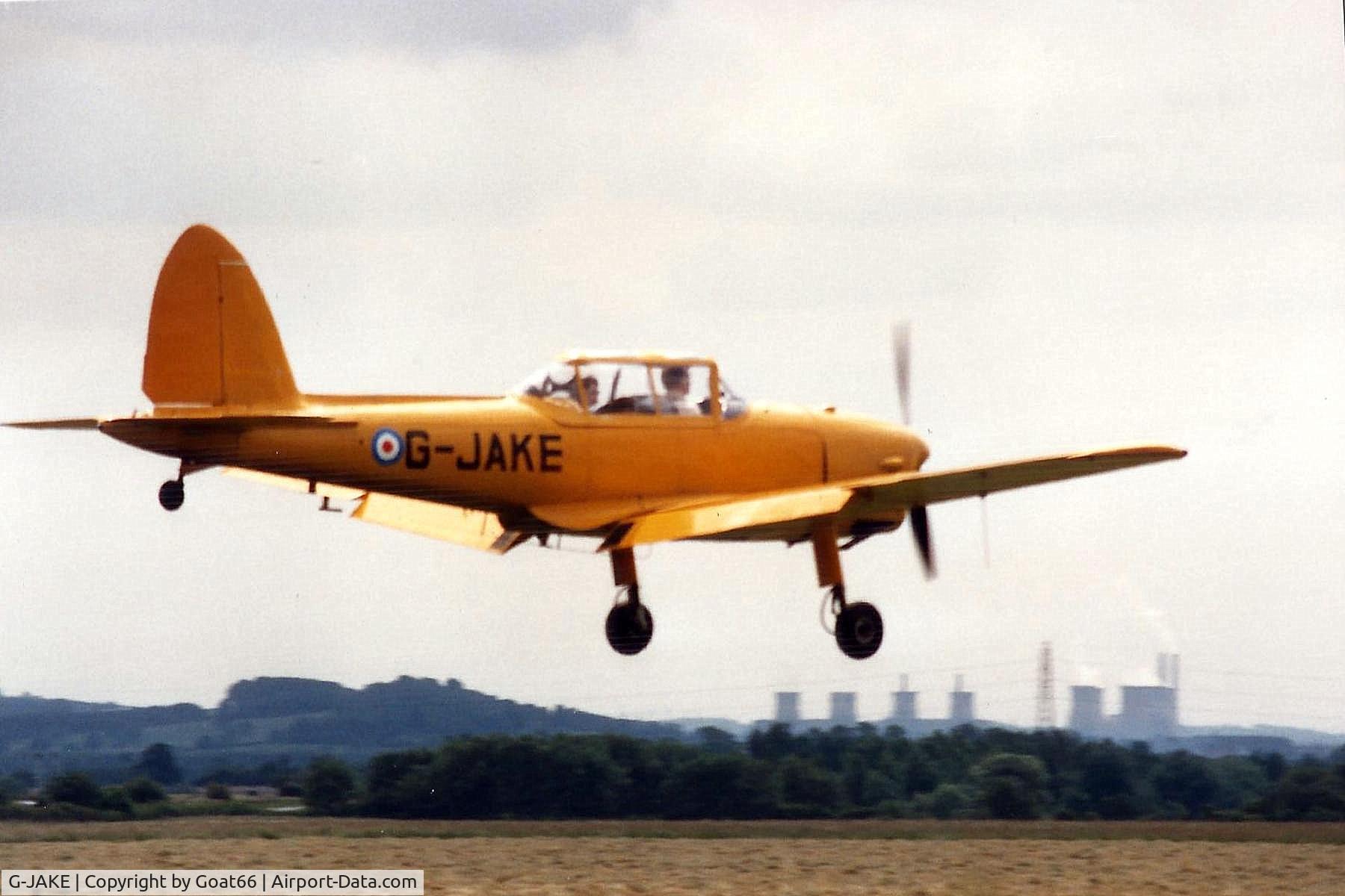 G-JAKE, 1950 De Havilland DHC-1 Chipmunk 22 C/N C1/0584, Visiting Burnaston, 1988